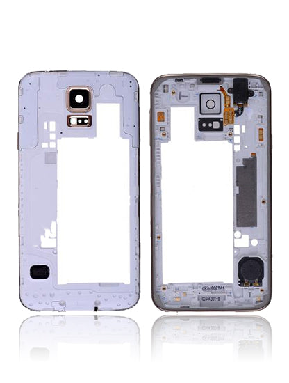 Replacement Mid-Frame Housing Compatible For Samsung Galaxy S5 (With Middle Plate And Small Parts) (Gold)