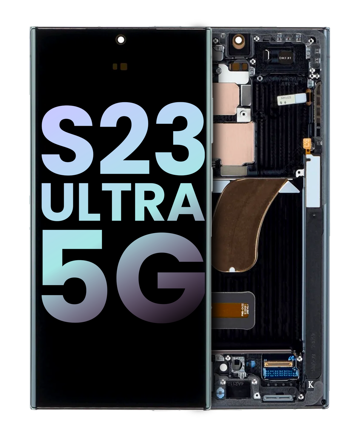 OLED Assembly With Frame Compatible For Samsung Galaxy S23 Ultra 5G Replacement (US & International) (Service Pack) (Graphite)