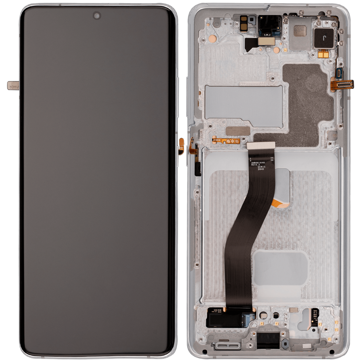 OLED Assembly With Frame Compatible For Samsung Galaxy S21 Ultra 5G Replacement (Vemake ) (Phantom Silver)