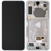 OLED Assembly With Frame Compatible For Samsung Galaxy S21 Plus 5G Replacement (Vemake) (Phantom Silver)