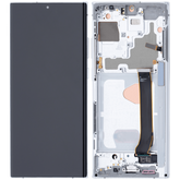 OLED Assembly With Frame Compatible For Samsung Galaxy Note 20 Ultra 5G Replacement (Vemake) (Mystic White)
