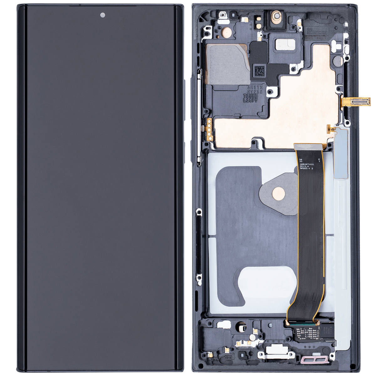 OLED Assembly With Frame Compatible For Samsung Galaxy Note 20 Ultra 5G Replacement (Vemake) (Mystic Black)