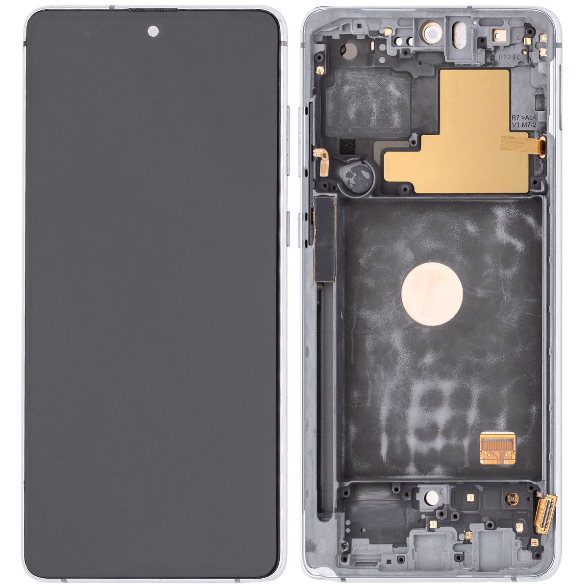 OLED Assembly With Frame Compatible For Samsung Galaxy Note 10 Lite Replacement (Vemake ) (Aura Glow / Silver)