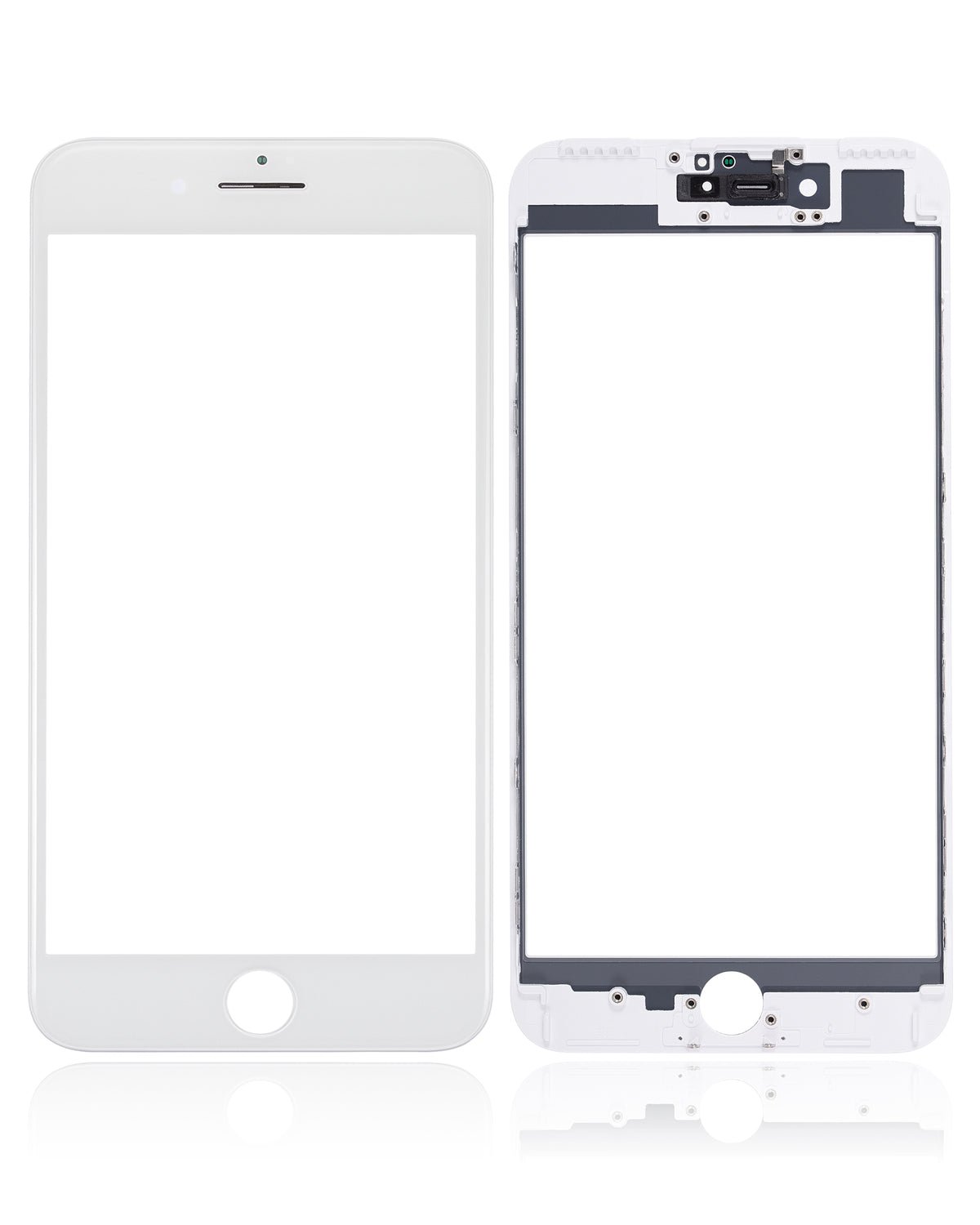3 in 1 (Glass With OCA Pre-Installed + Frame) Compatible For iPhone 7 Plus (OCA Master) (2 Pack) (White)