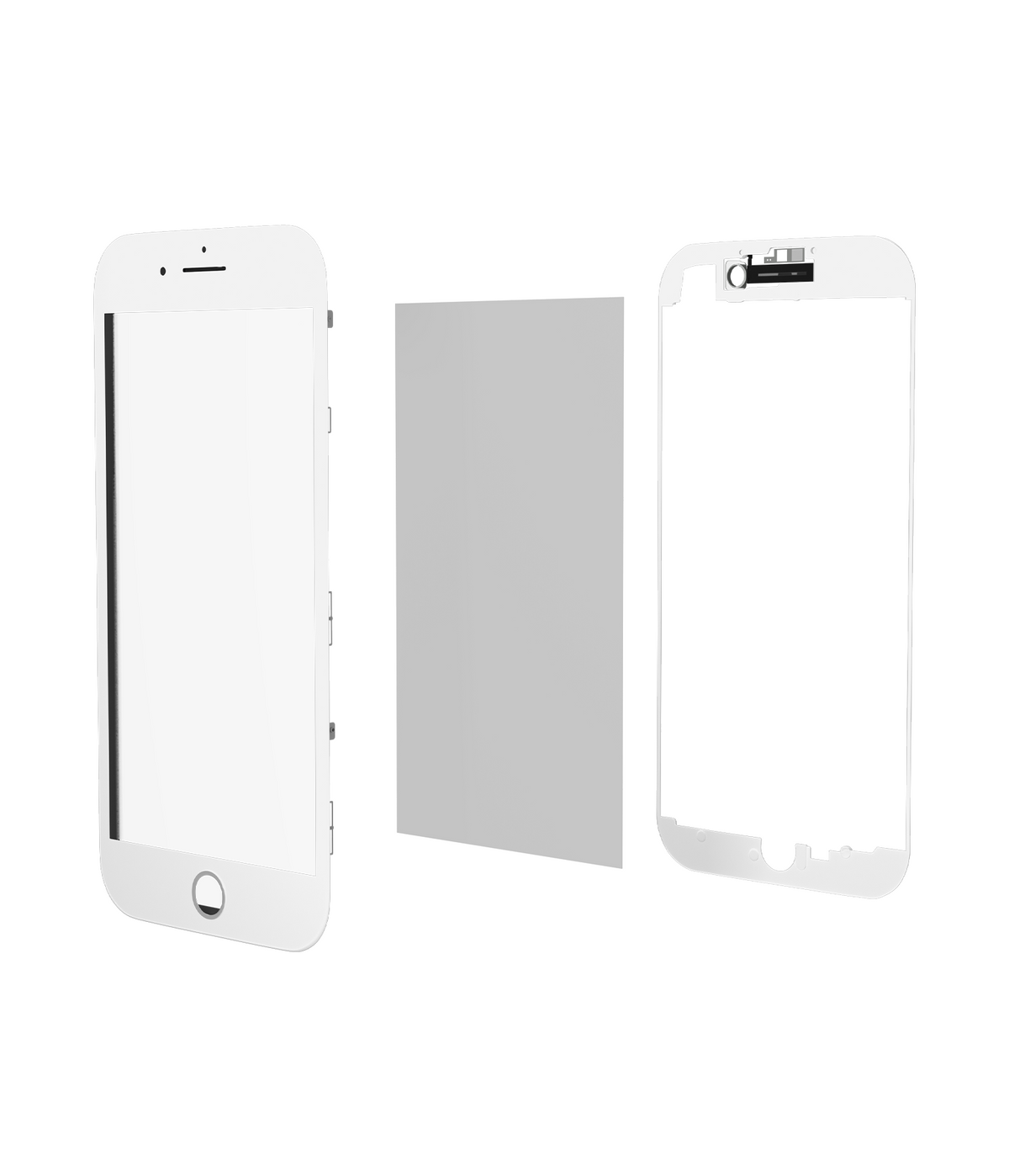 3 in 1 (Glass With OCA Pre-Installed + Frame) Compatible For iPhone 7 (OCA Master) (2 Pack) (White)