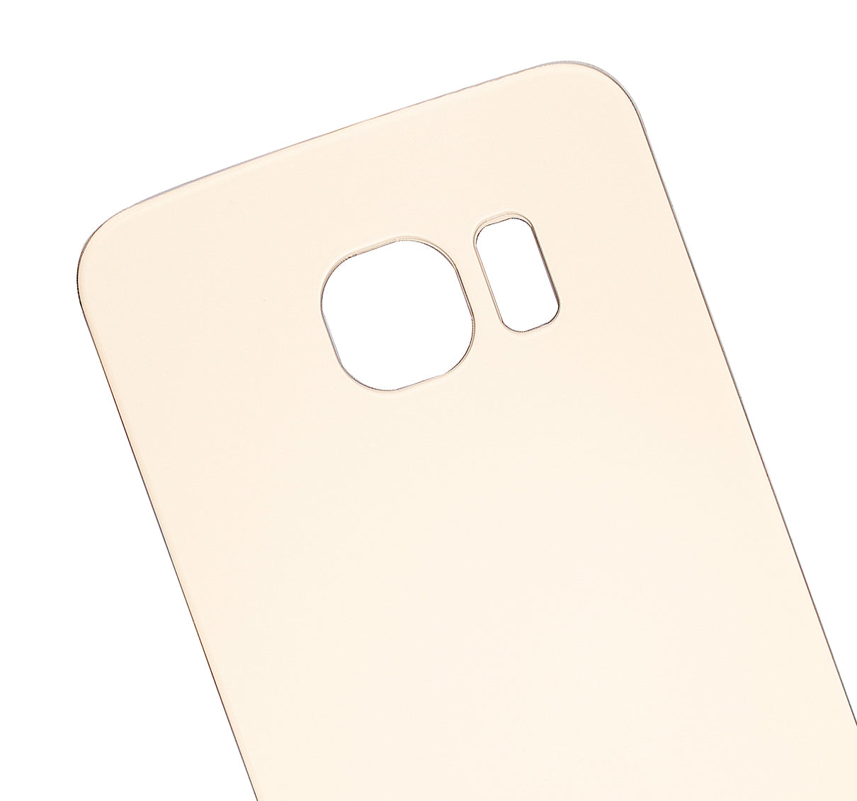 Back Cover Glass Compatible For Samsung Galaxy S6 Edge Replacement (No Logo) (Vemake) (Gold)