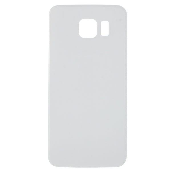 Back Cover Glass Compatible For Samsung Galaxy S6 Replacement (No Logo) (Vemake) (White)