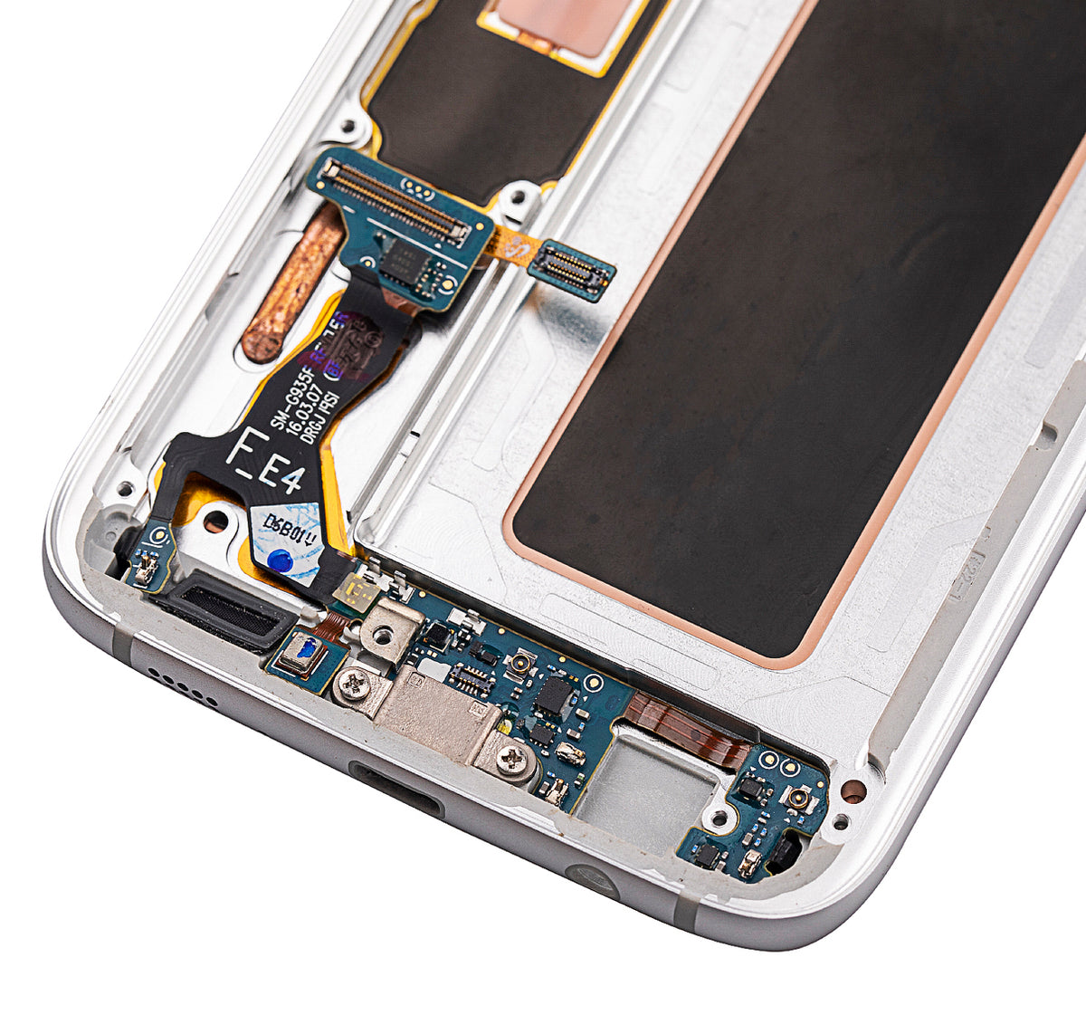 OLED Assembly With Frame Compatible For Samsung Galaxy S7 Edge Replacement (International / G935F) (Refurbished) (Silver)