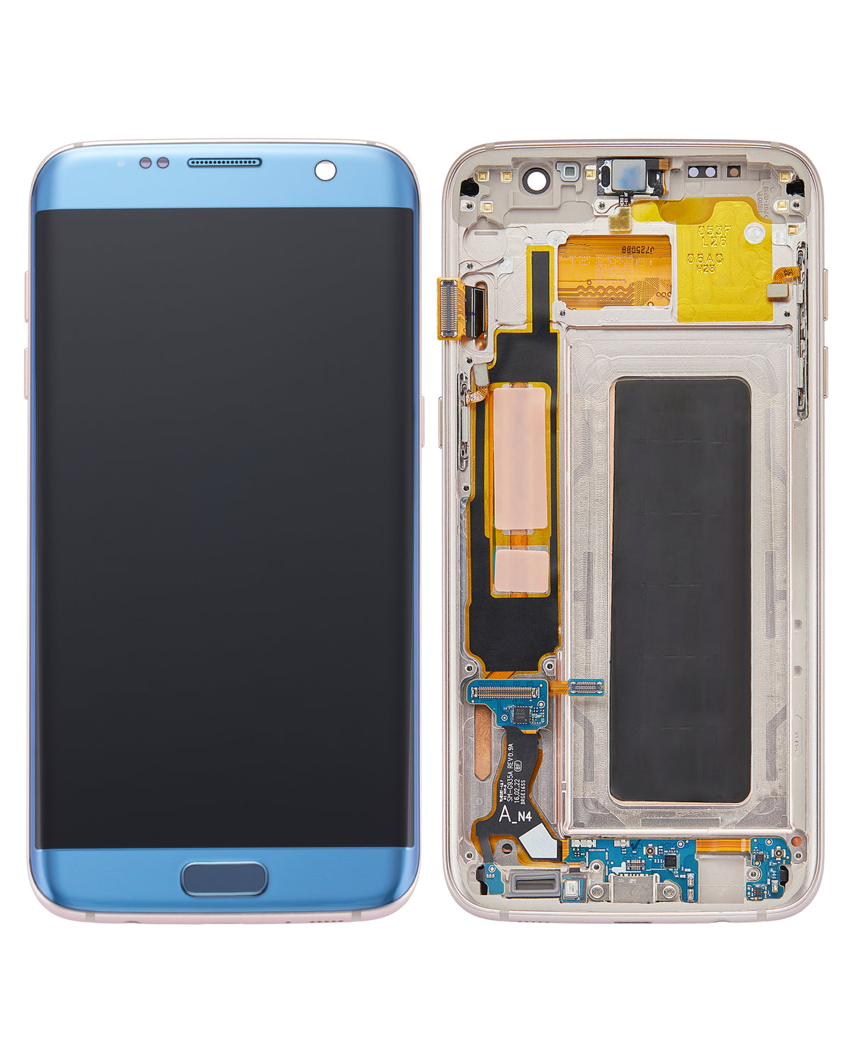 Replacement OLED Assembly With Frame Compatible For Samsung Galaxy S7 Edge (All US Models / G935A) (Refurbished) (Blue Coral)