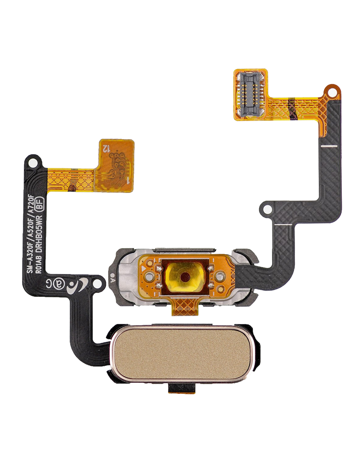 Fingerprint Reader With Flex Cable Compatible For Samsung Galaxy A3 (A320 / 2017) / A5 (A520 / 2017) / A7 (A720 / 2017) (Gold)