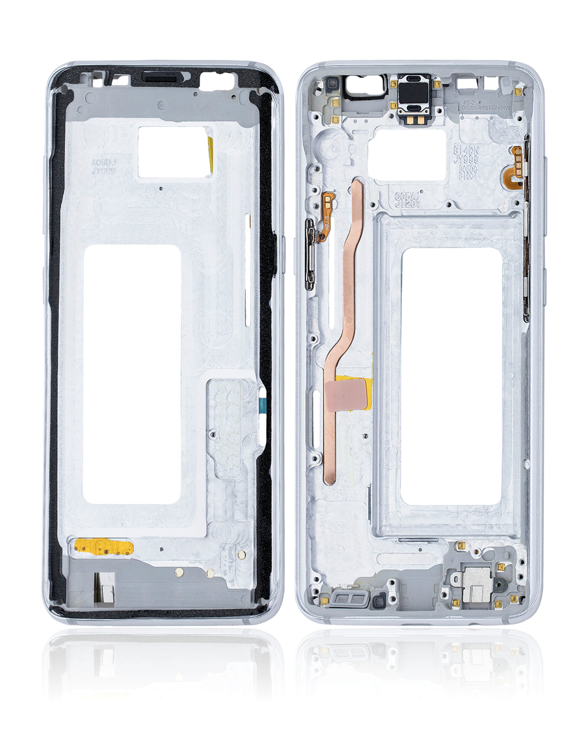 Mid-Frame Housing Compatible For Samsung Galaxy S8 Replacement (With Small Parts) (Arctic Silver)