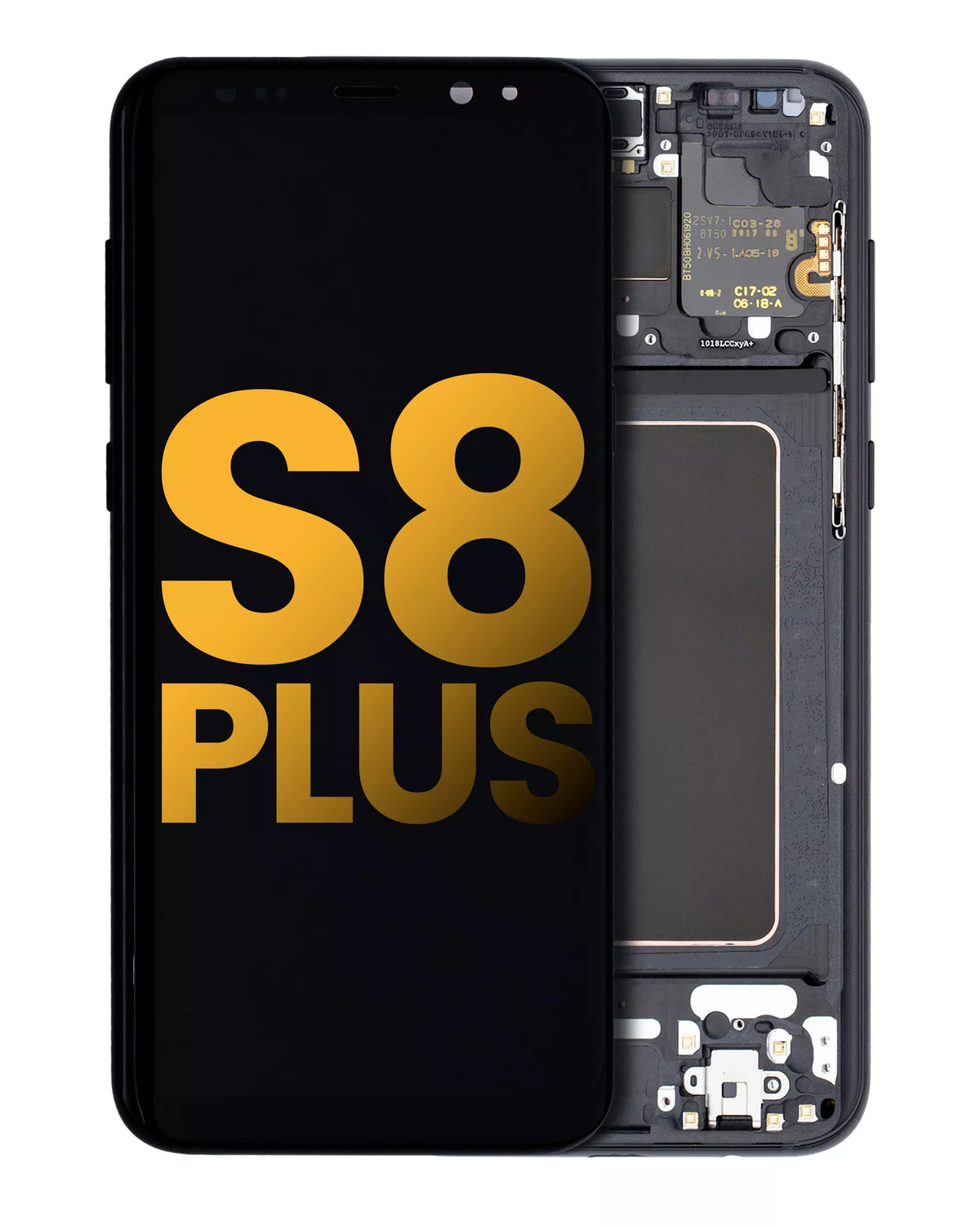 OLED Assembly With Frame Compatible For Samsung Galaxy S8 Plus Replacement (Service Pack) (Midnight Black)