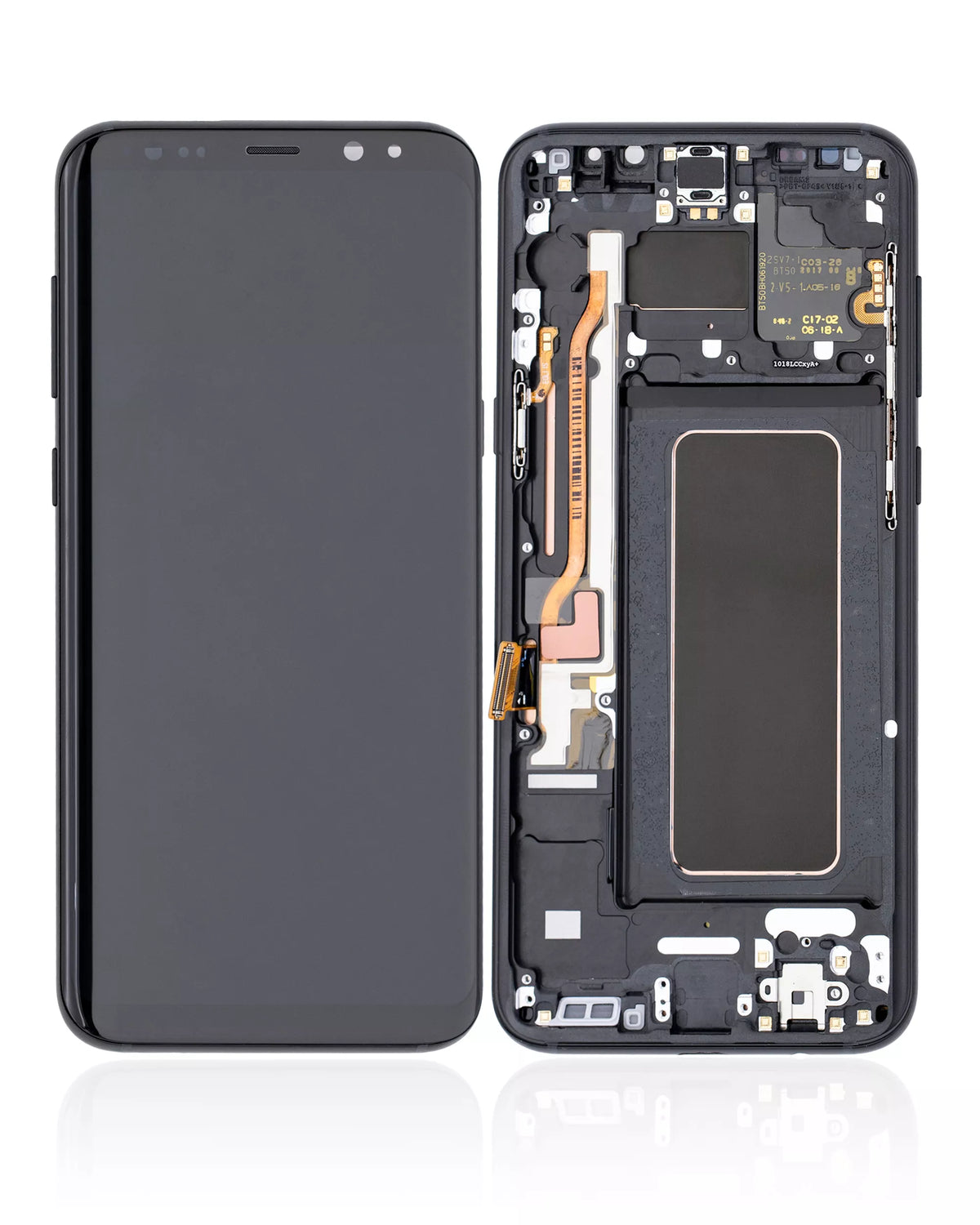 OLED Assembly With Frame Compatible For Samsung Galaxy S8 Plus Replacement (Service Pack) (Midnight Black)
