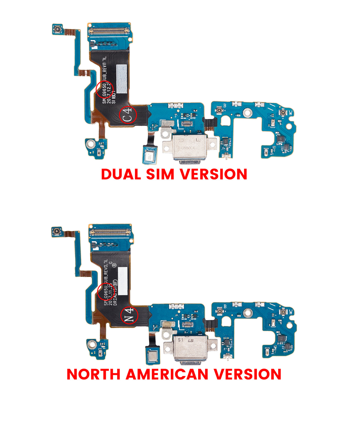 Replacement Charging Port With Flex Cable Compatible For Samsung Galaxy S9 Plus (G9650) (Dual Sim Version)
