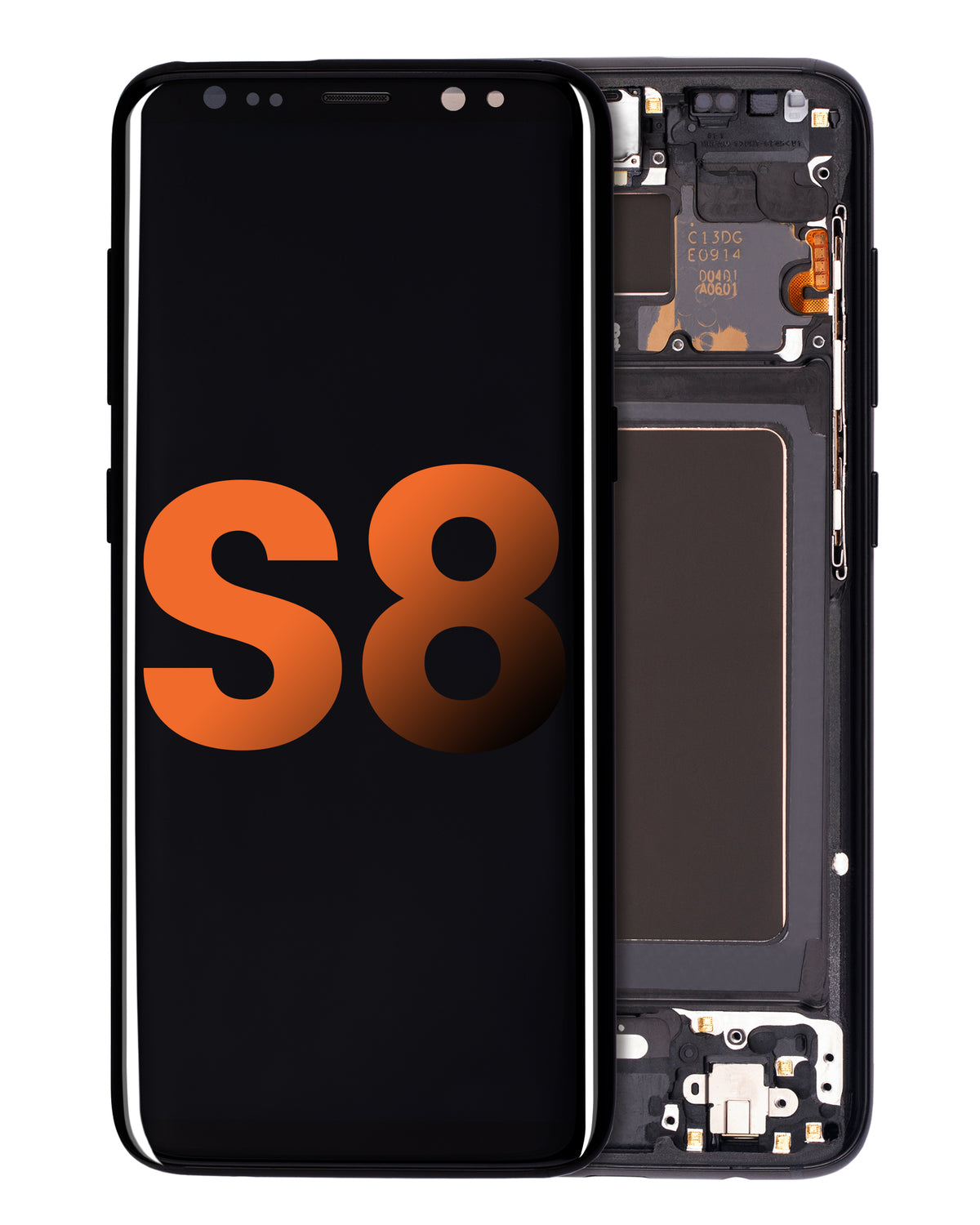 OLED Assembly With Frame Replacement Compatible For Samsung Galaxy S8 (Blemish: Grade B) (Midnight Black)