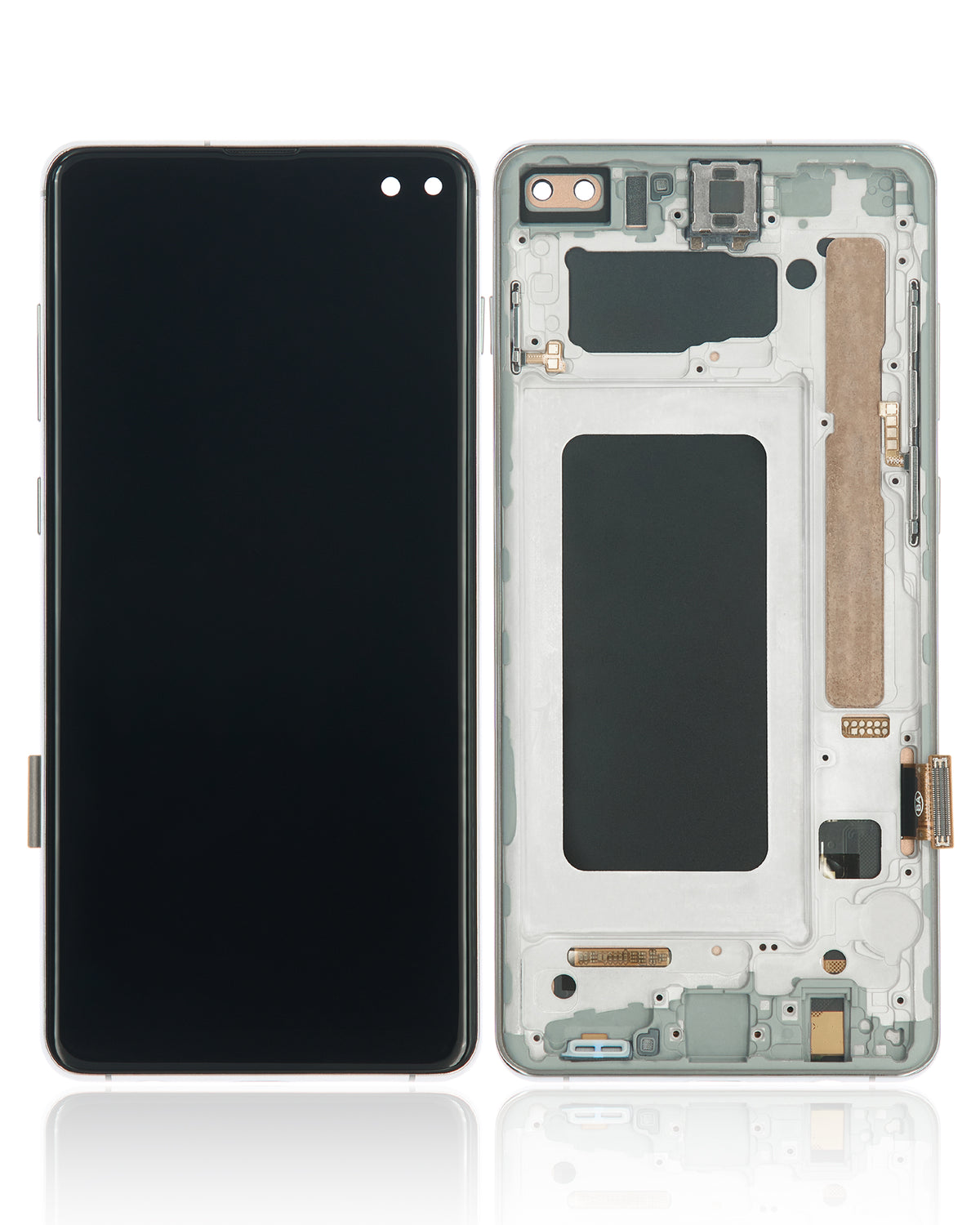 Replacement LCD Assembly With Frame (Without Finger Print Sensor) Compatible For Samsung Galaxy S10 Plus (Aftermarket Plus: TFT) (Prism White)