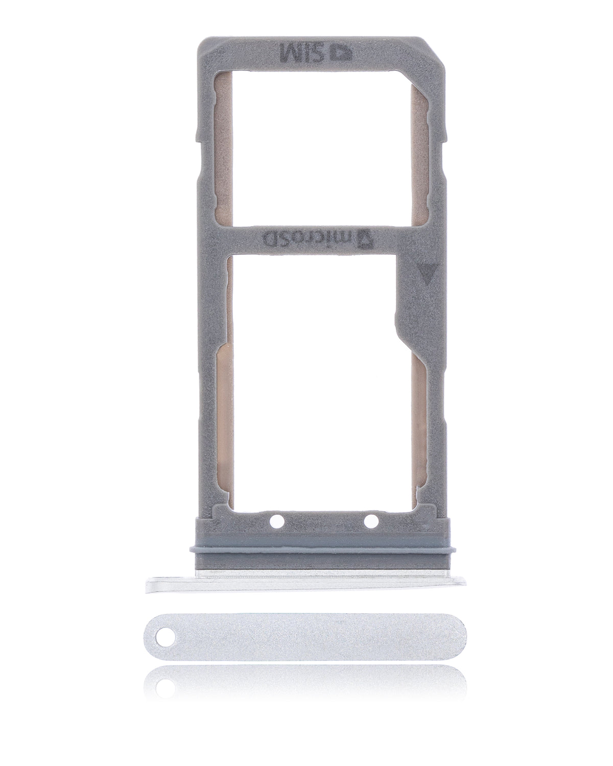 Dual Sim Card Tray Replacement Compatible For Samsung Galaxy S7 Edge (Silver)