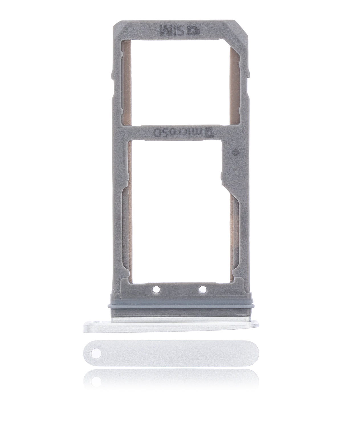 Dual Sim Card Tray Compatible For Samsung Galaxy S7 Replacement (Silver)