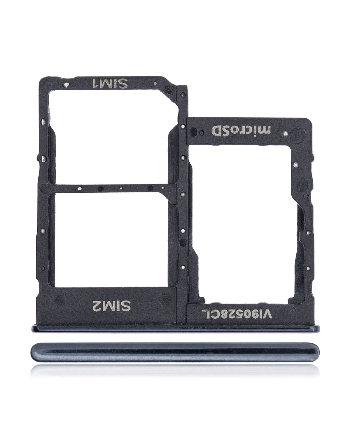 Dual Sim Card Tray Compatible For Samsung Galaxy A40 (A405 / 2019) (Black)