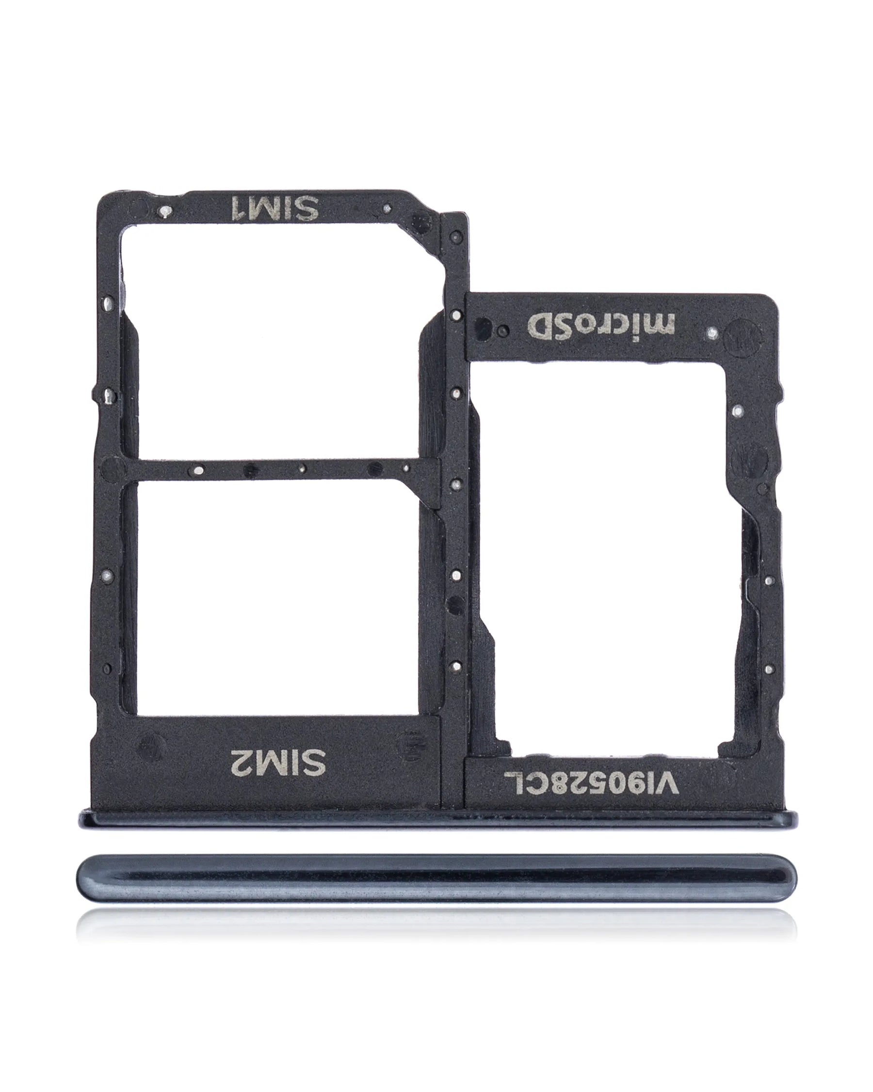 Dual Sim Card Tray Compatible For Samsung Galaxy A40 (A405 / 2019) (Black)