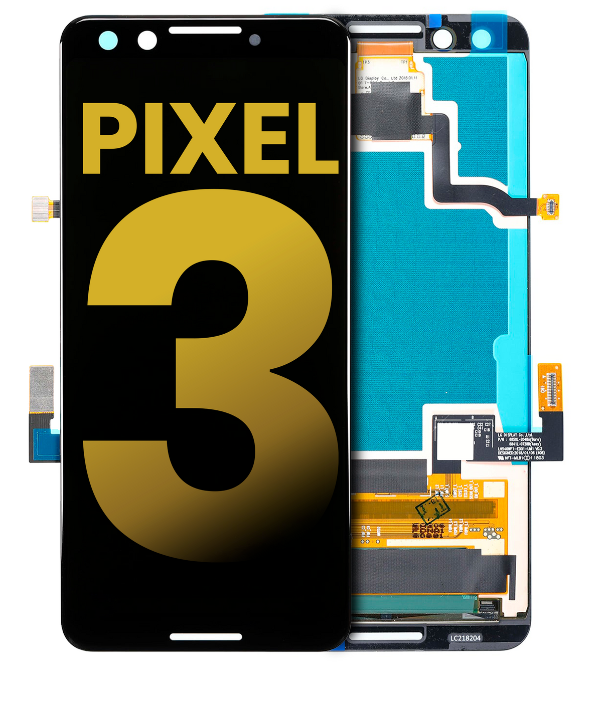 OLED Assembly Without Frame Compatible For Google Pixel 3 Replacement (Refurbished) (All Colors)