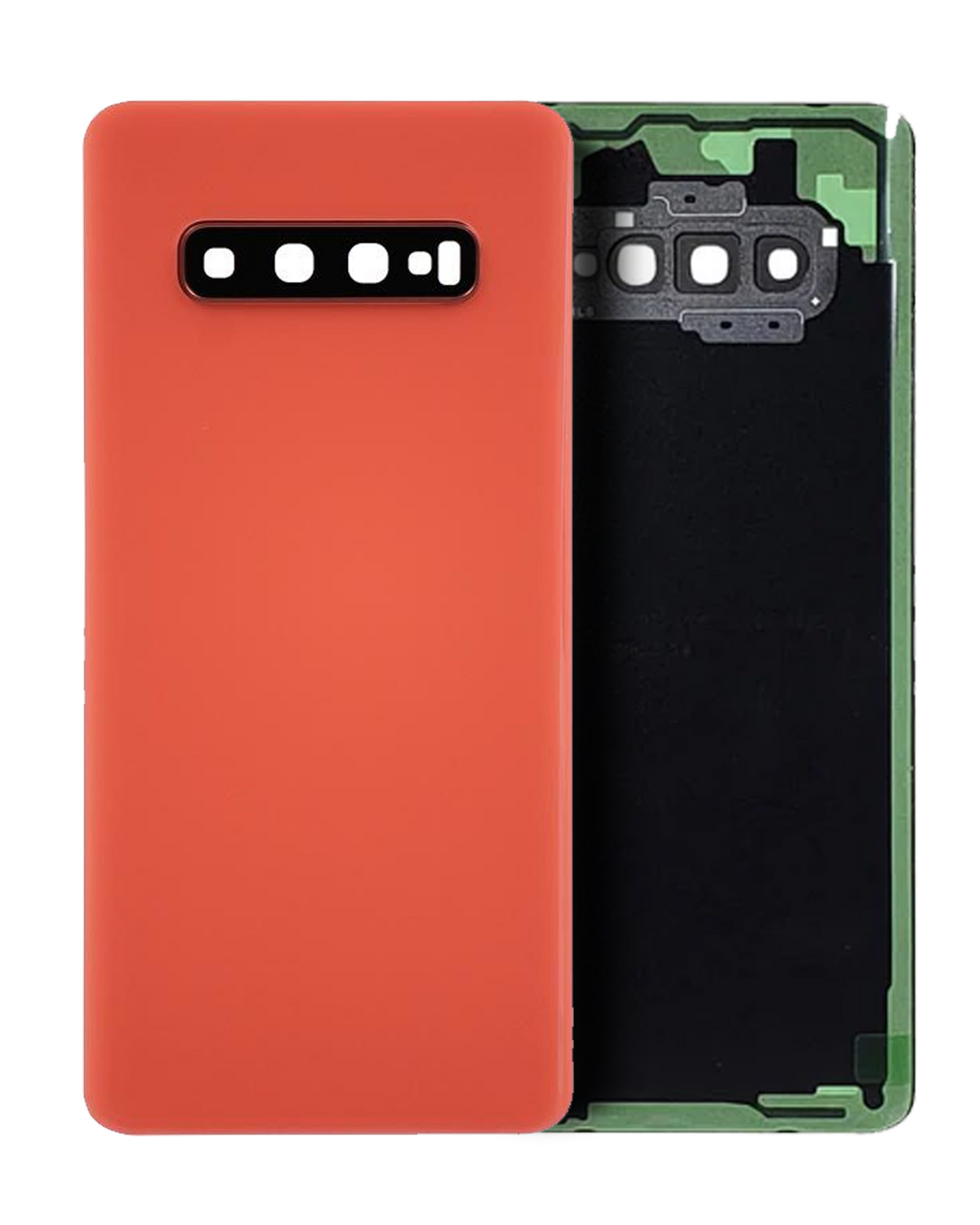 Back cover Glass With Camera Lens Compatible For Samsung Galaxy S10 Plus Replacement by Macfactory.Store (Service Pack) (Flamingo Pink)