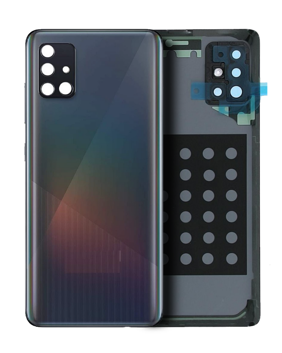 Replacement Back Cover Glass With Camera Lens Compatible Samsung Galaxy A51 5G by Macfactory.in(A516 / 2020) (Service Pack) (Prism Cube Black)