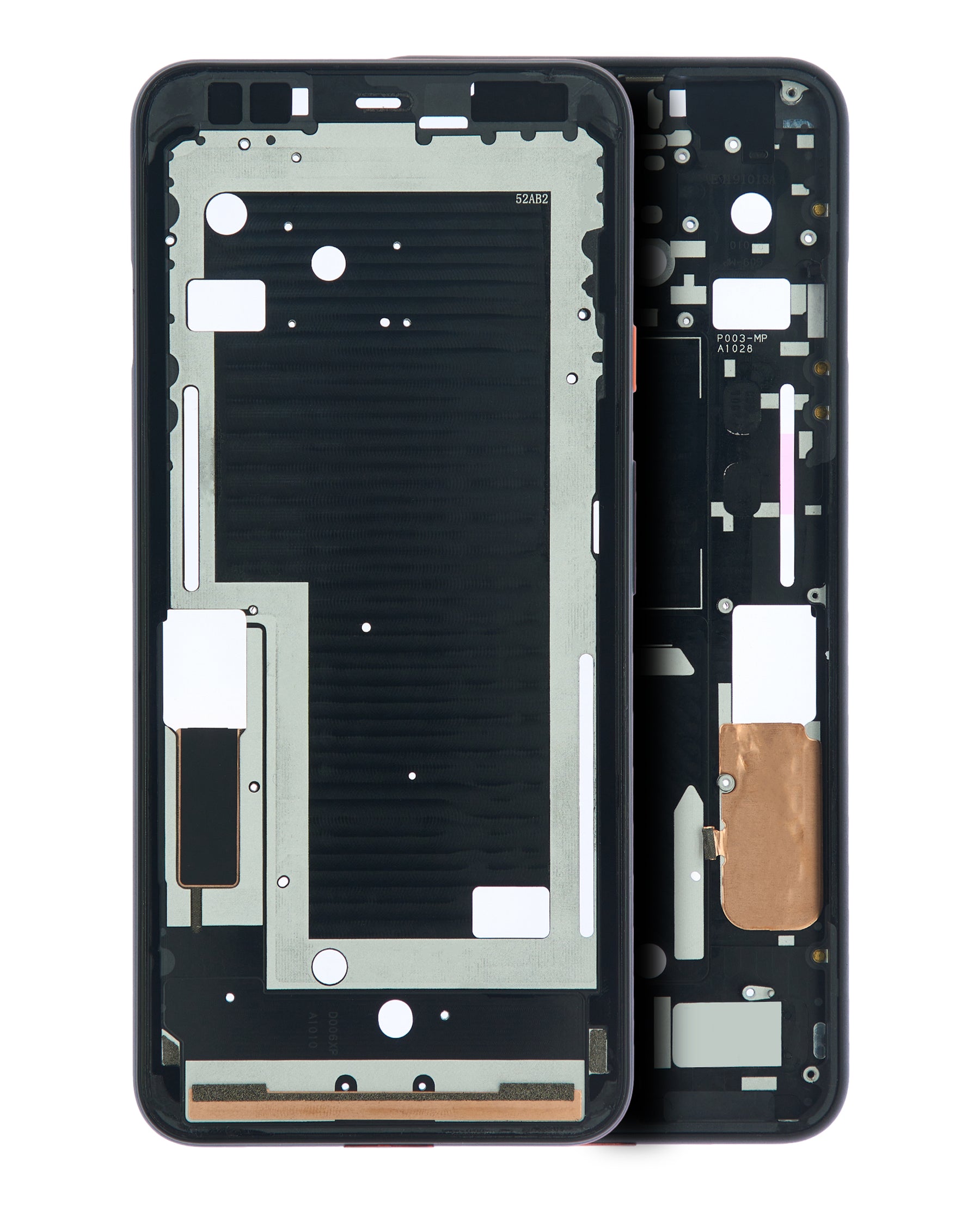 Replacement  Mid-Frame Housing Compatible For Google Pixel 4XL (Oh So Orange Power Button)