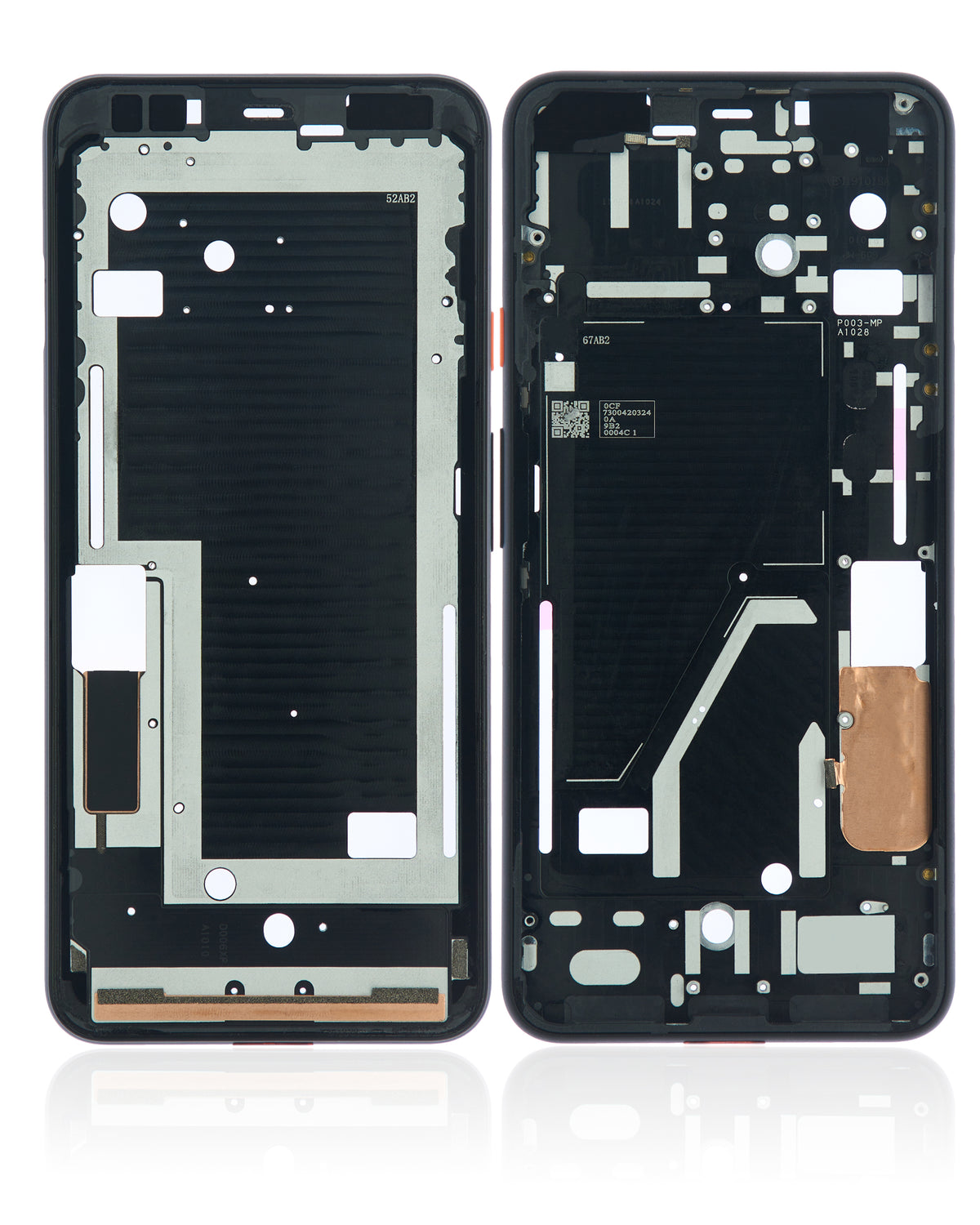 Replacement  Mid-Frame Housing Compatible For Google Pixel 4XL (Oh So Orange Power Button)