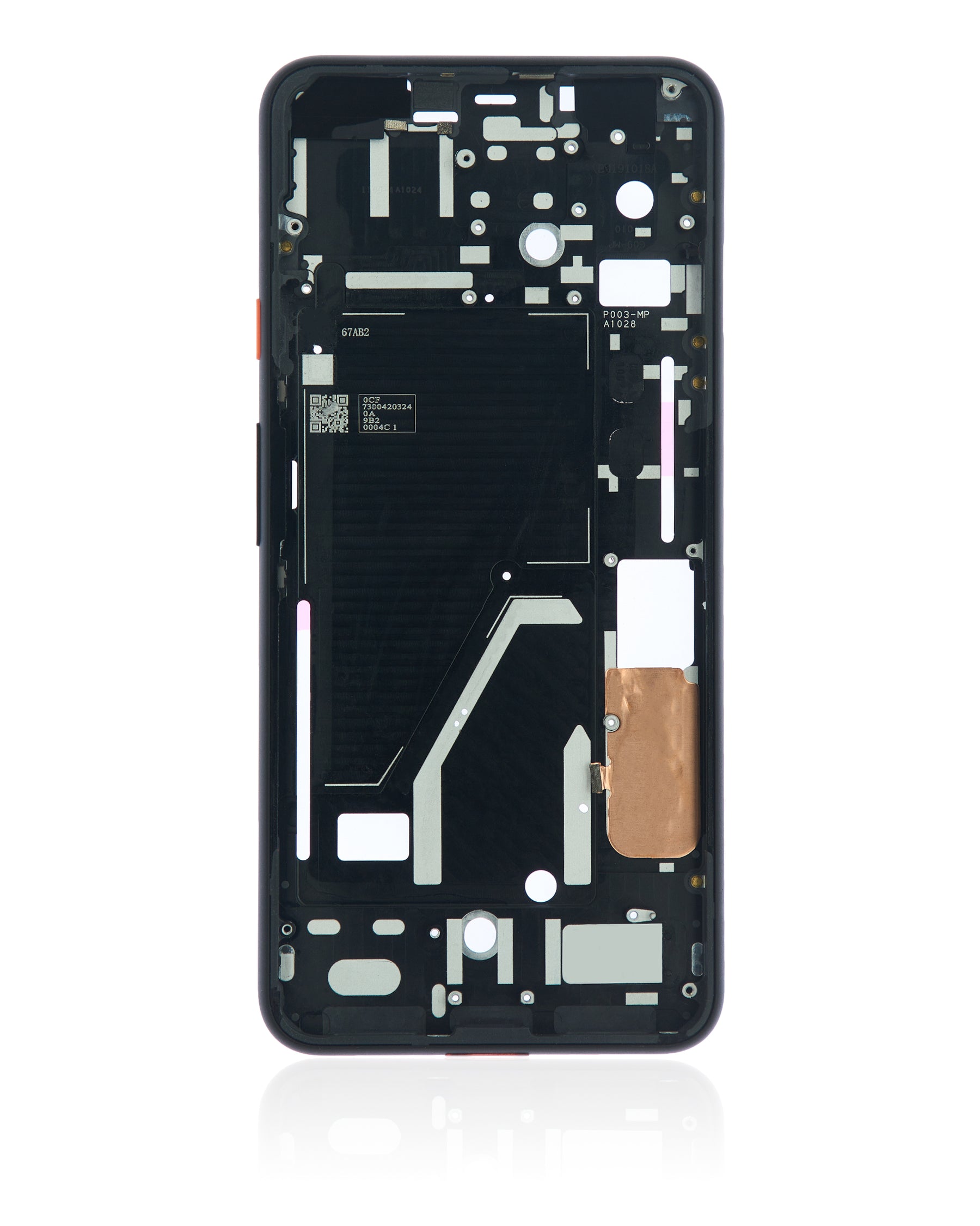 Replacement  Mid-Frame Housing Compatible For Google Pixel 4XL (Oh So Orange Power Button)
