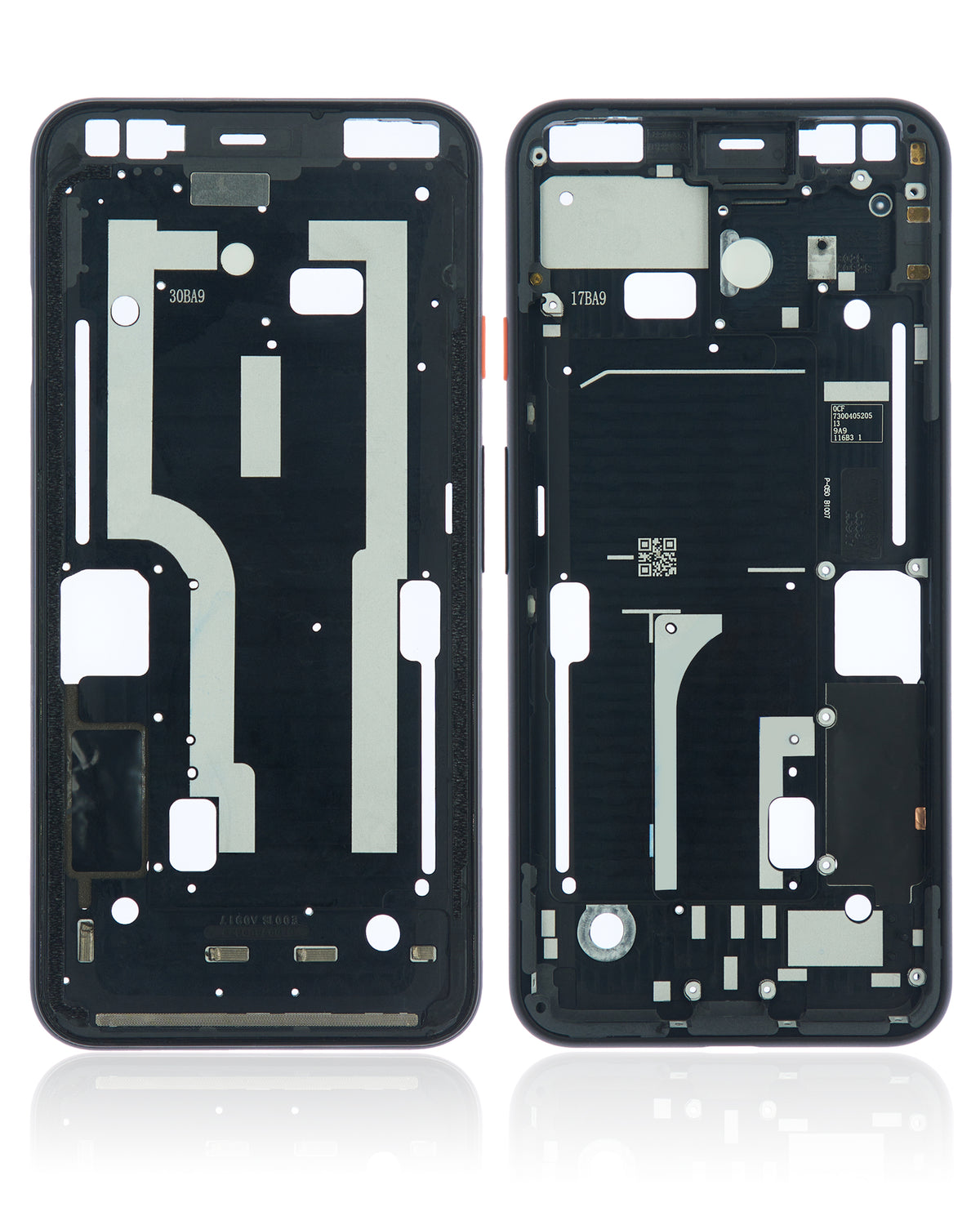 Mid-Frame Housing Compatible For Google Pixel 4 Replacement (Oh So Orange Power Button)
