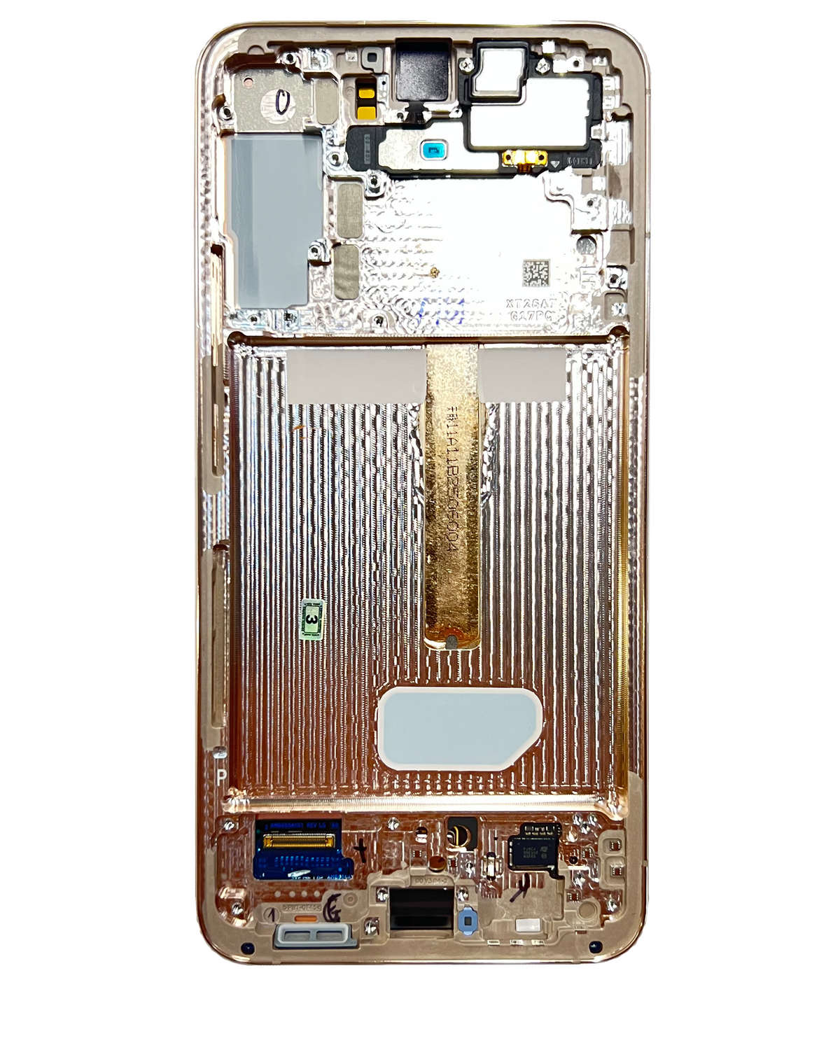 OLED Assembly With Frame Compatible For Samsung Galaxy S22 Plus 5G (Used OEM Pull: Grade B/C) (Pink Gold)
