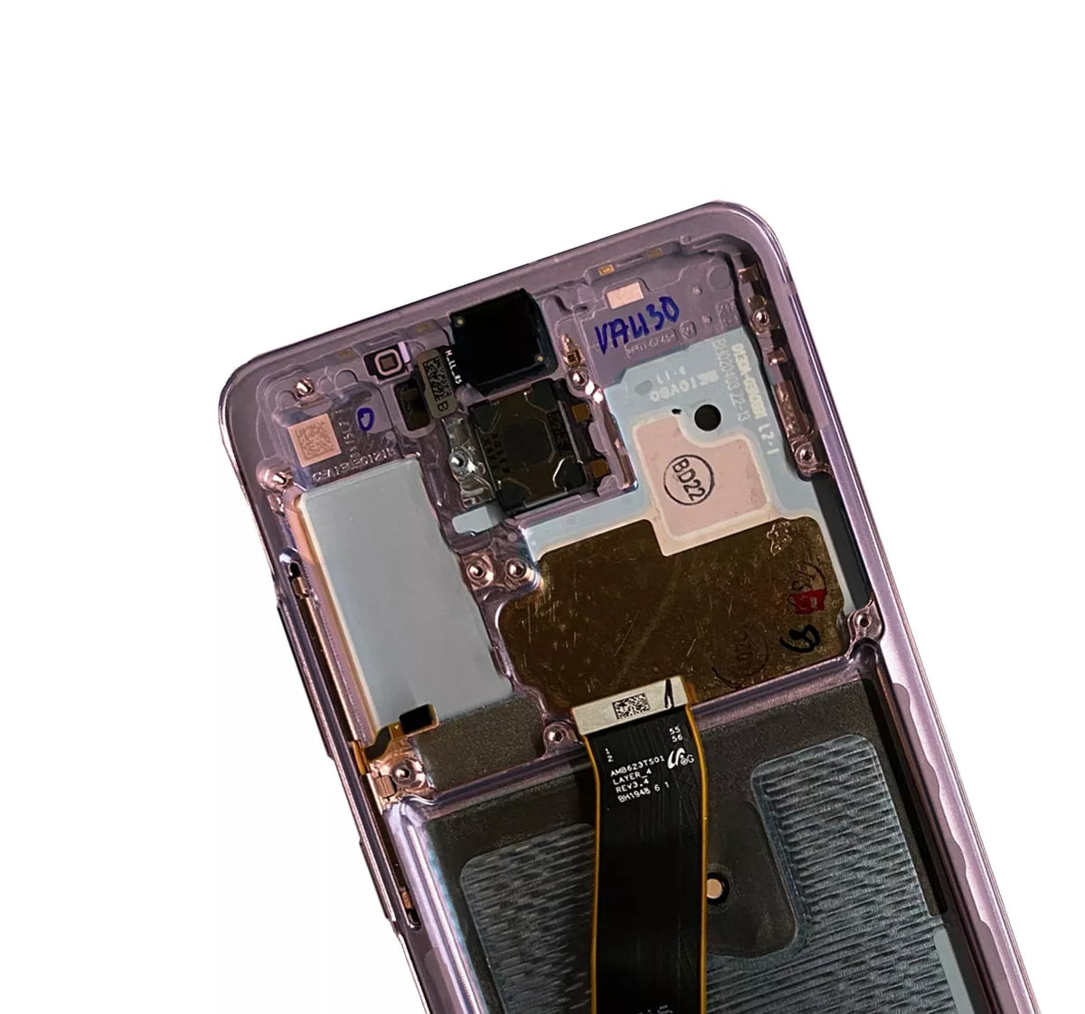 OLED Assembly With Frame Replacement Compatible For Samsung Galaxy S20 5G (Non-Verizon 5G UW Frame) (Service Pack) (Cloud Pink)