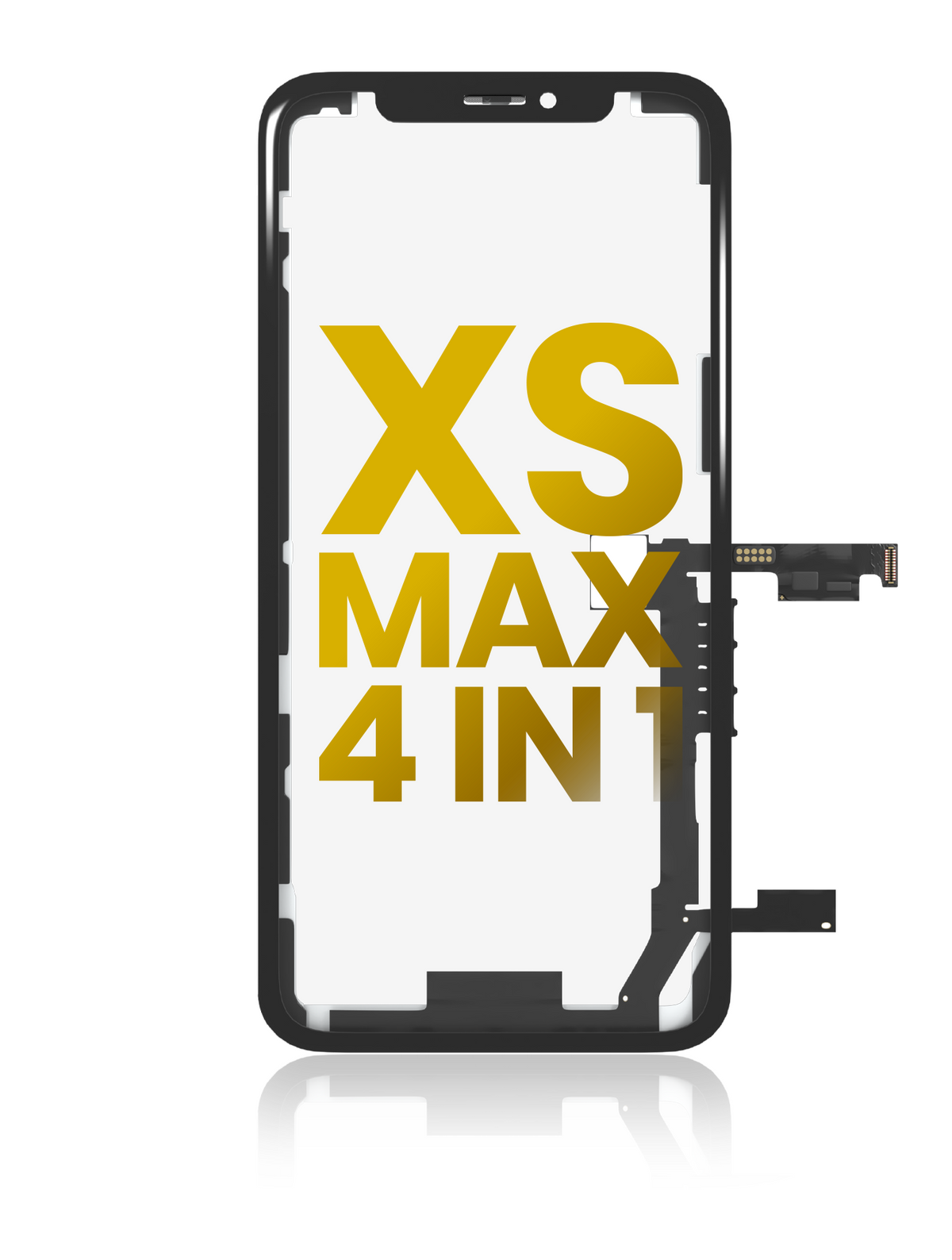 4 in 1 Long Flex (Digitizer Touch With Glass + OCA + Frame Pre-installed) Compatible For iPhone XS Max (OCA Master)