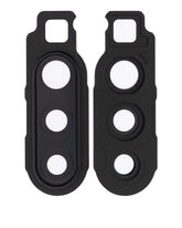 Replacement Back Camera Lens With Cover Bezel Ring Compatible For Samsung Galaxy A90 5G (A908 / 2019) (Black)