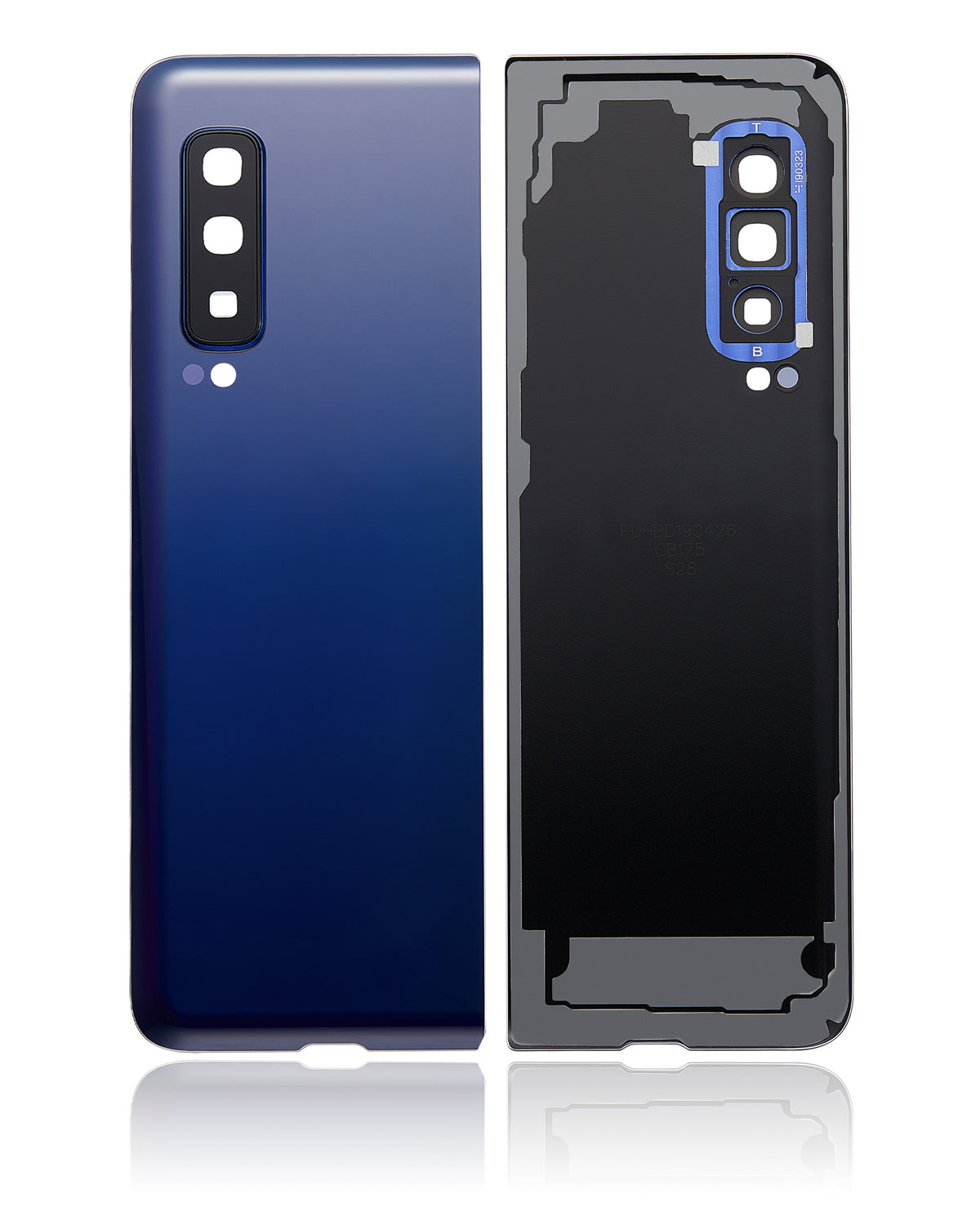 Back Cover Glass With Camera Lens Replacement Compatible For Samsung Galaxy Fold 4G (F900) (Premium) (Astro Blue)