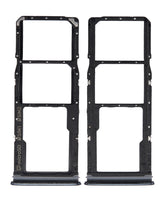 Dual Sim Card Tray Compatible For Samsung Galaxy A9 Replacement (A920 / 2018) (Caviar Black)