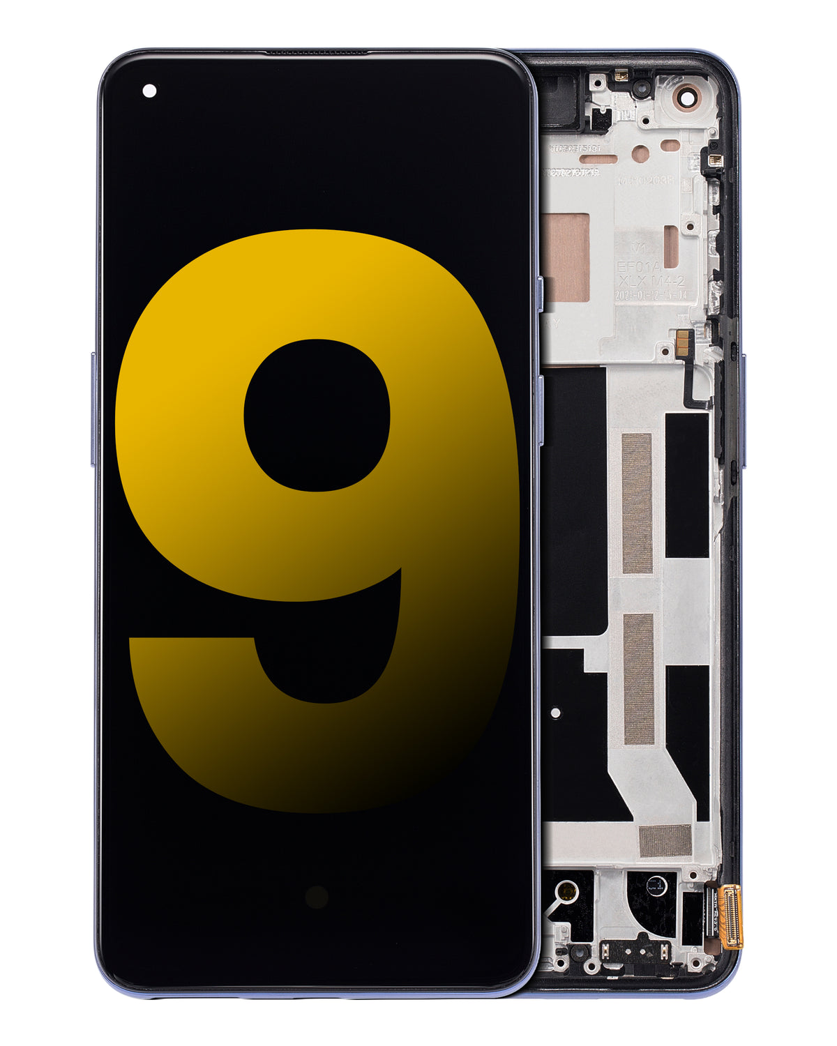 Replacement OLED Assembly With Frame Compatible For OnePlus 9 (International Version) (Refurbished) (Winter Mist)