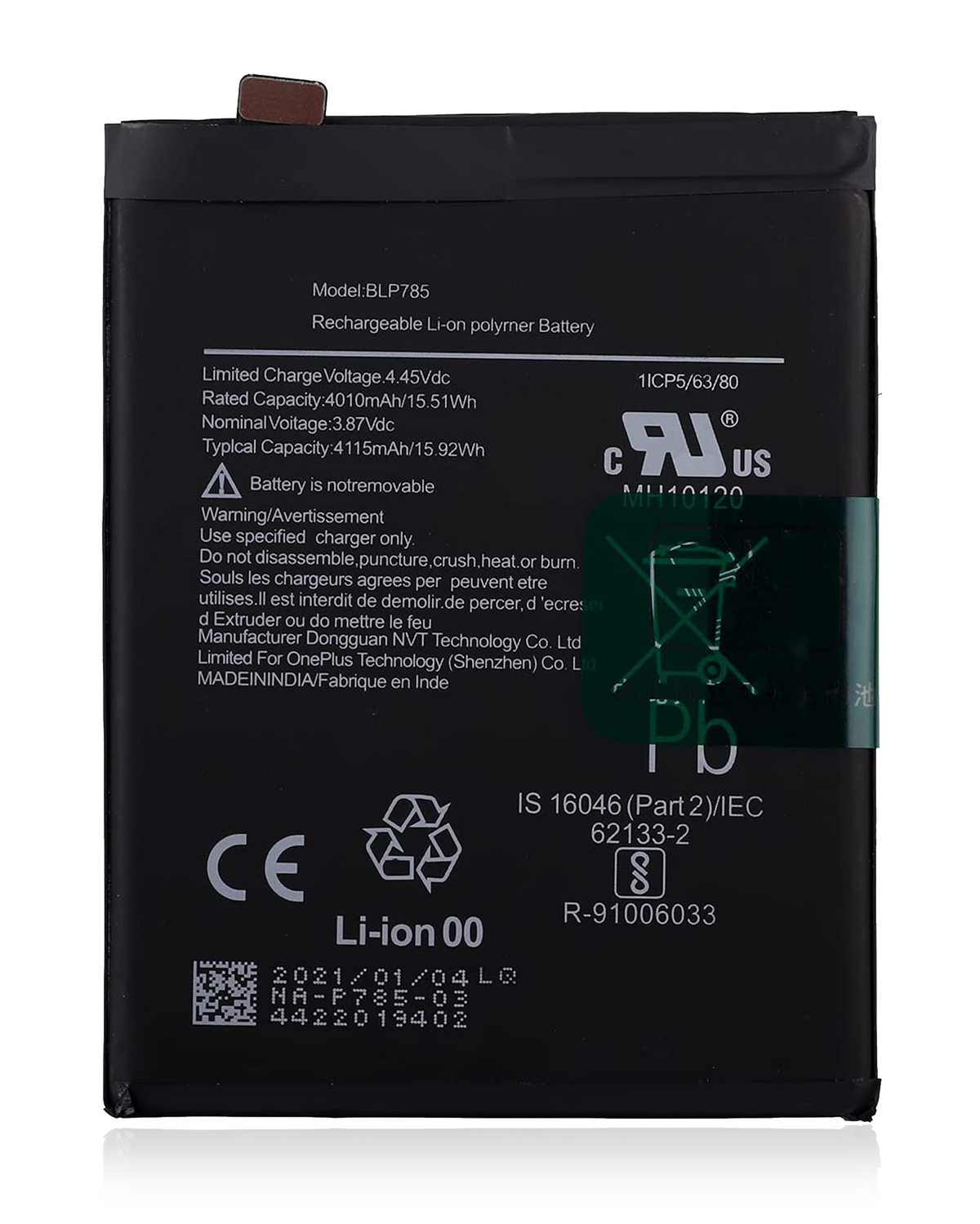 Replacement Battery Compatible For OnePlus Nord 4G (BLP785)