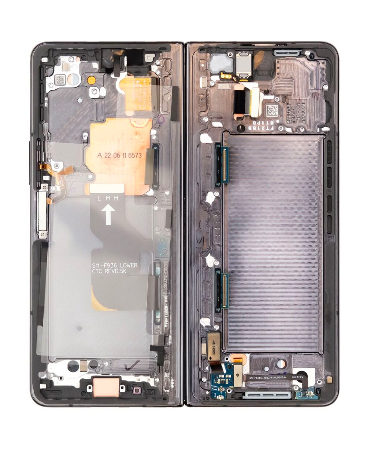 Replacement Inner OLED Assembly With Frame Compatible For Samsung Galaxy Z Fold 4 5G (US & International) (Service Pack) (Phantom Black)