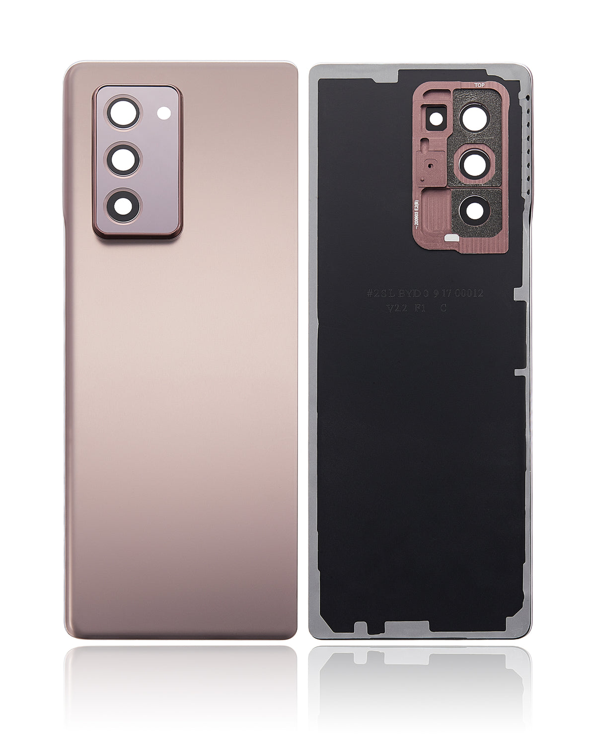 Back Cover Glass With Camera Lens Replacement Compatible For Samsung Galaxy Z Fold 2 5G (Vemake) (Mystic Bronze)