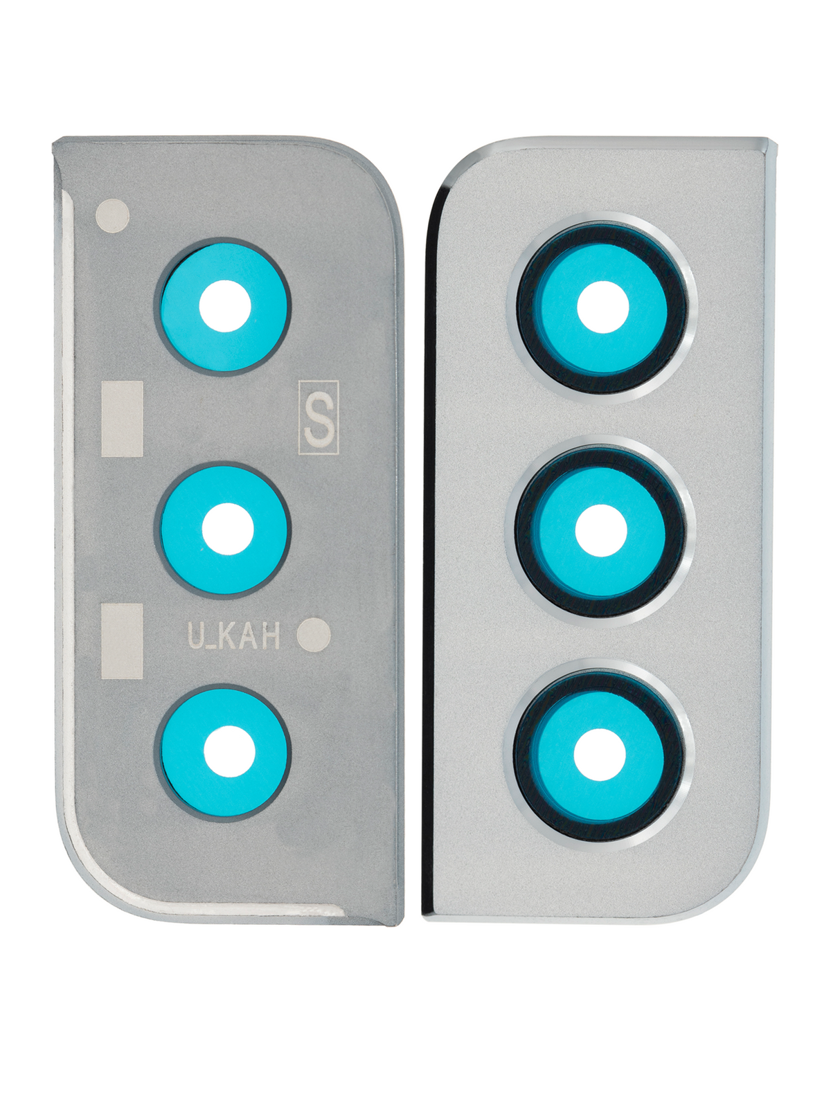 Back Camera Lens With Bezel Ring Compatible For Samsung Galaxy S21 Plus Replacement (Phantom Silver)