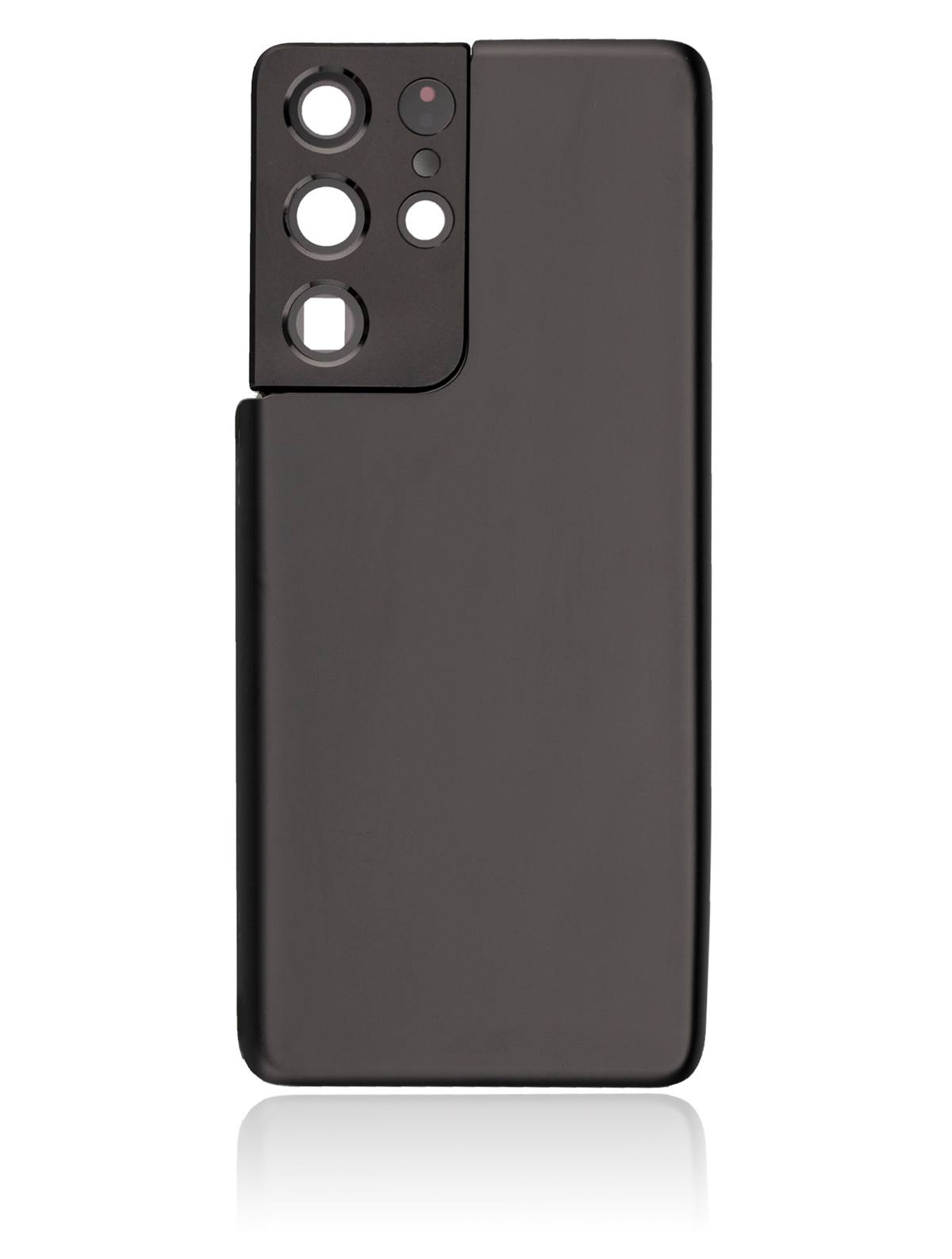 Back Cover Glass With Camera Lens Compatible For Samsung Galaxy S21 Ultra Replacement (No Logo) (Vemake) (Phantom Black)