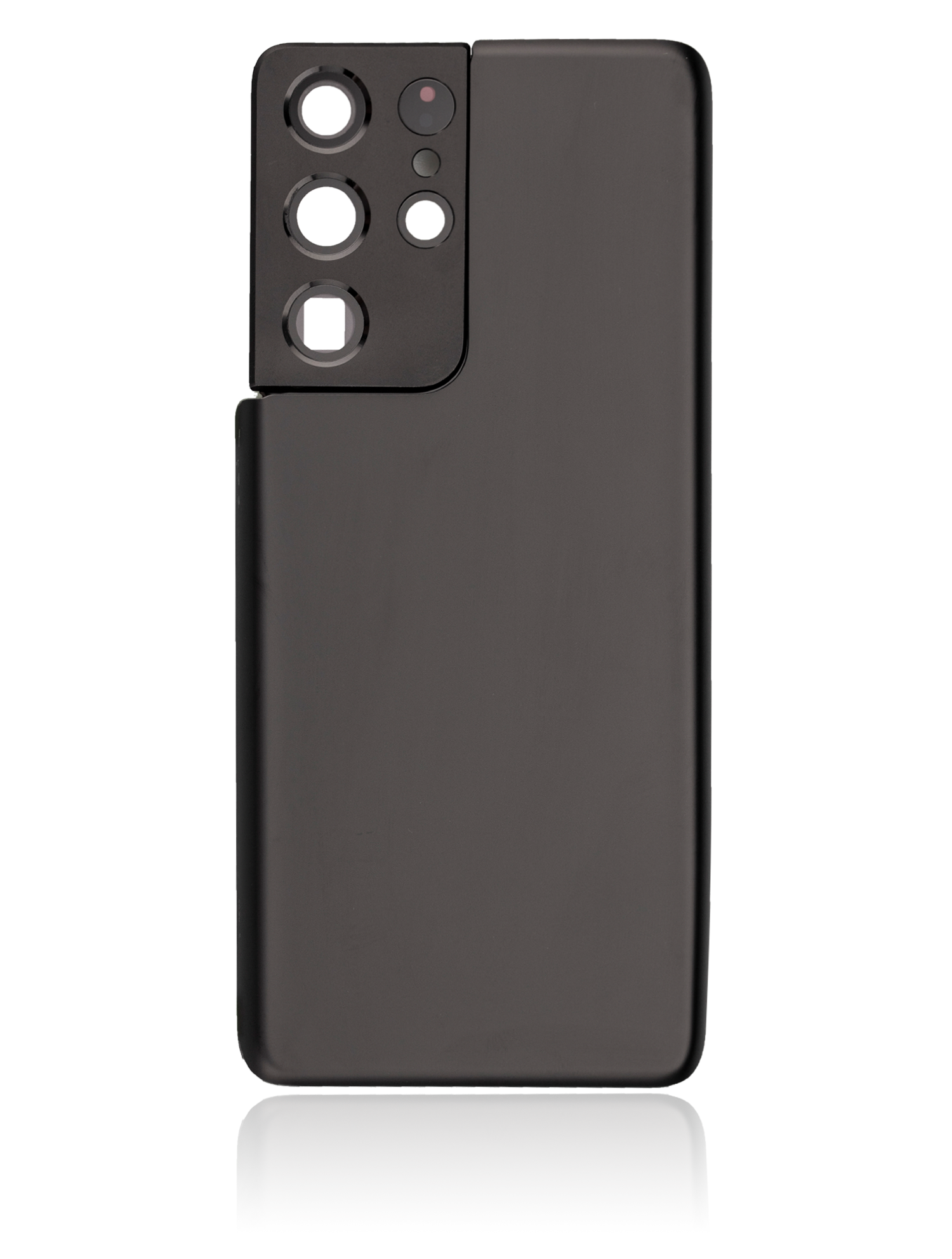 Back Cover Glass With Camera Lens Compatible For Samsung Galaxy S21 Ultra Replacement (No Logo) (Vemake) (Phantom Black)