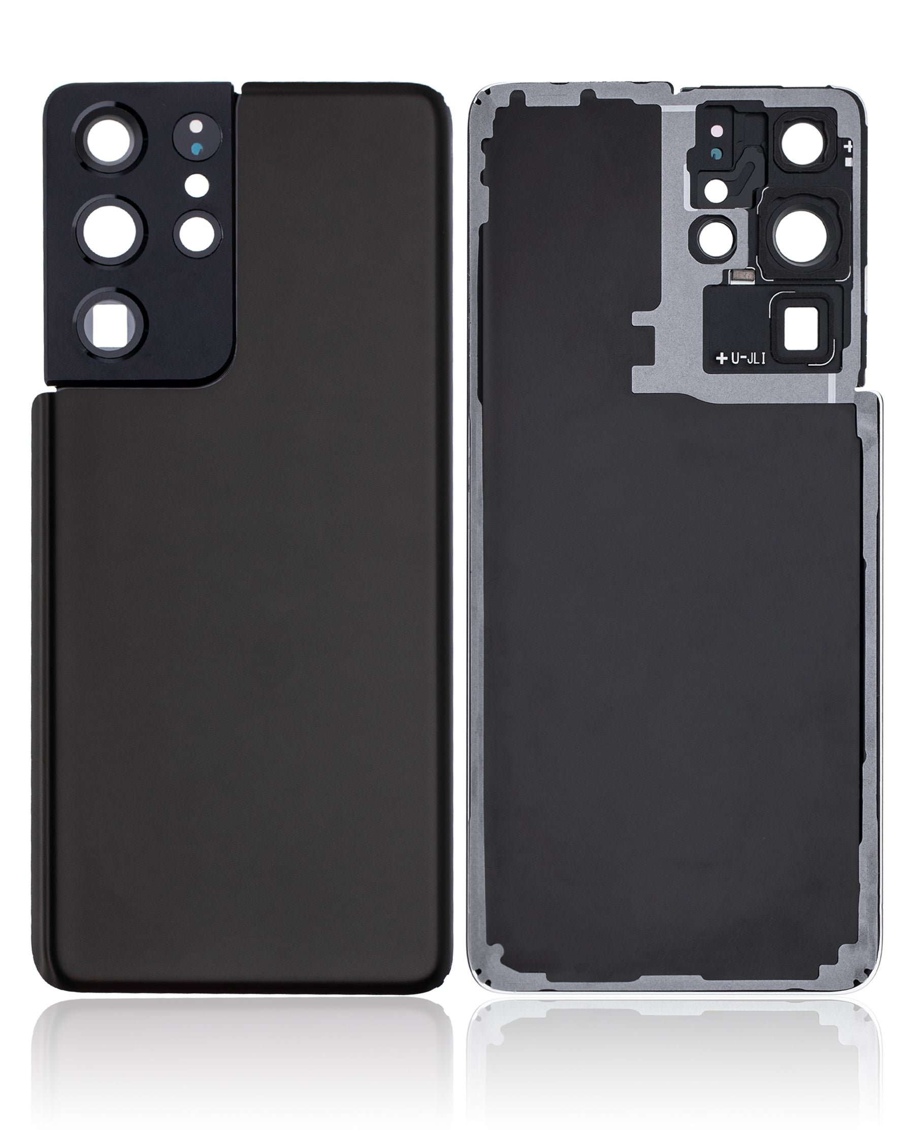 Back Cover Glass With Camera Lens Compatible For Samsung Galaxy S21 Ultra Replacement (Service Pack) (Phantom Black)