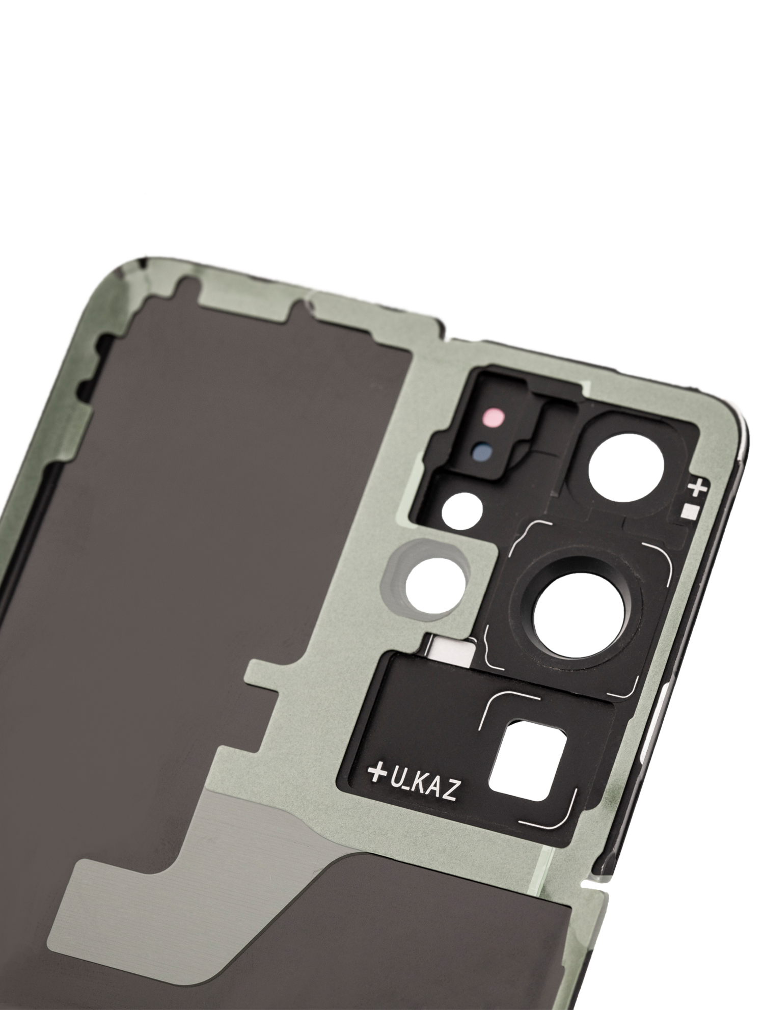 Back Cover Glass With Camera Lens Compatible For Samsung Galaxy S21 Ultra Replacement (No Logo) (Vemake) (Phantom Black)