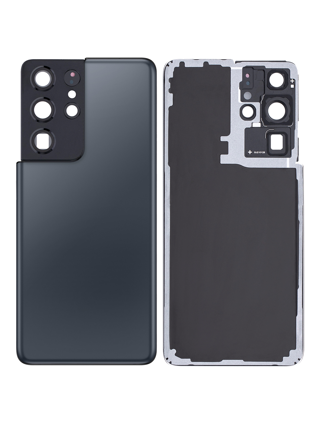 Replacement Back Cover Glass With Camera Lens Compatible For Samsung Galaxy S21 Ultra (No Logo) (Vemake) (Phantom Navy)