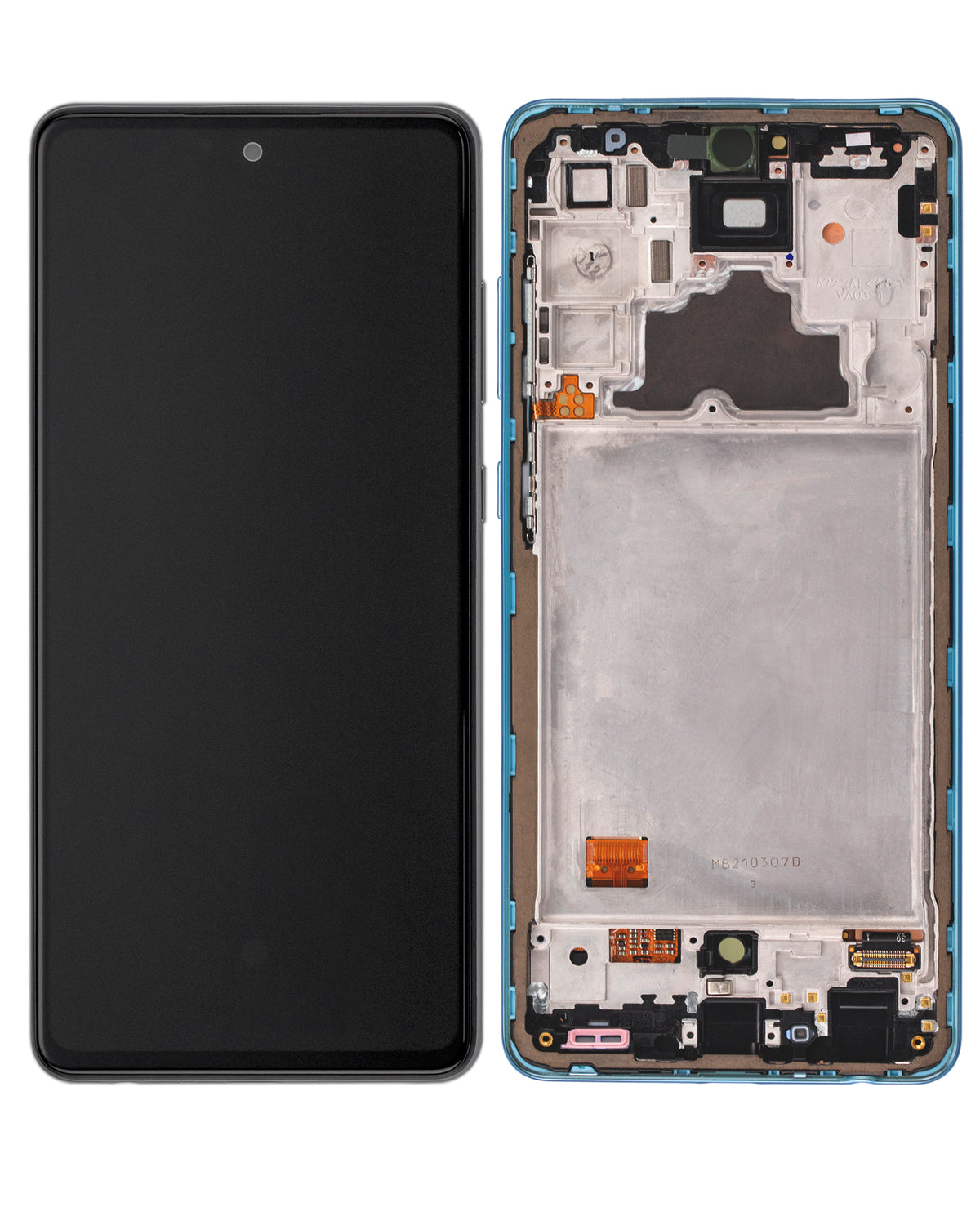 Replacement OLED Assembly With Frame Compatible For Samsung A72 (A725 / 2021) (Service Pack) (Awesome Blue)