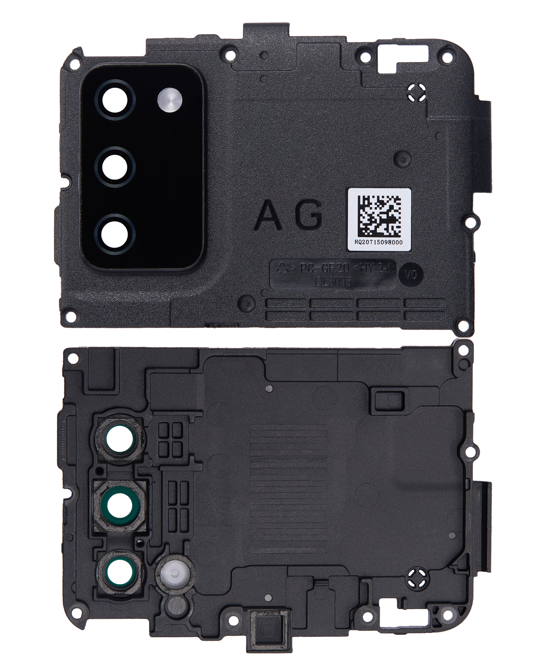 Back Camera Lens With Cover Bezel Ring Compatible For Samsung Galaxy A02S (A025 / 2020) (G Version) (Black)