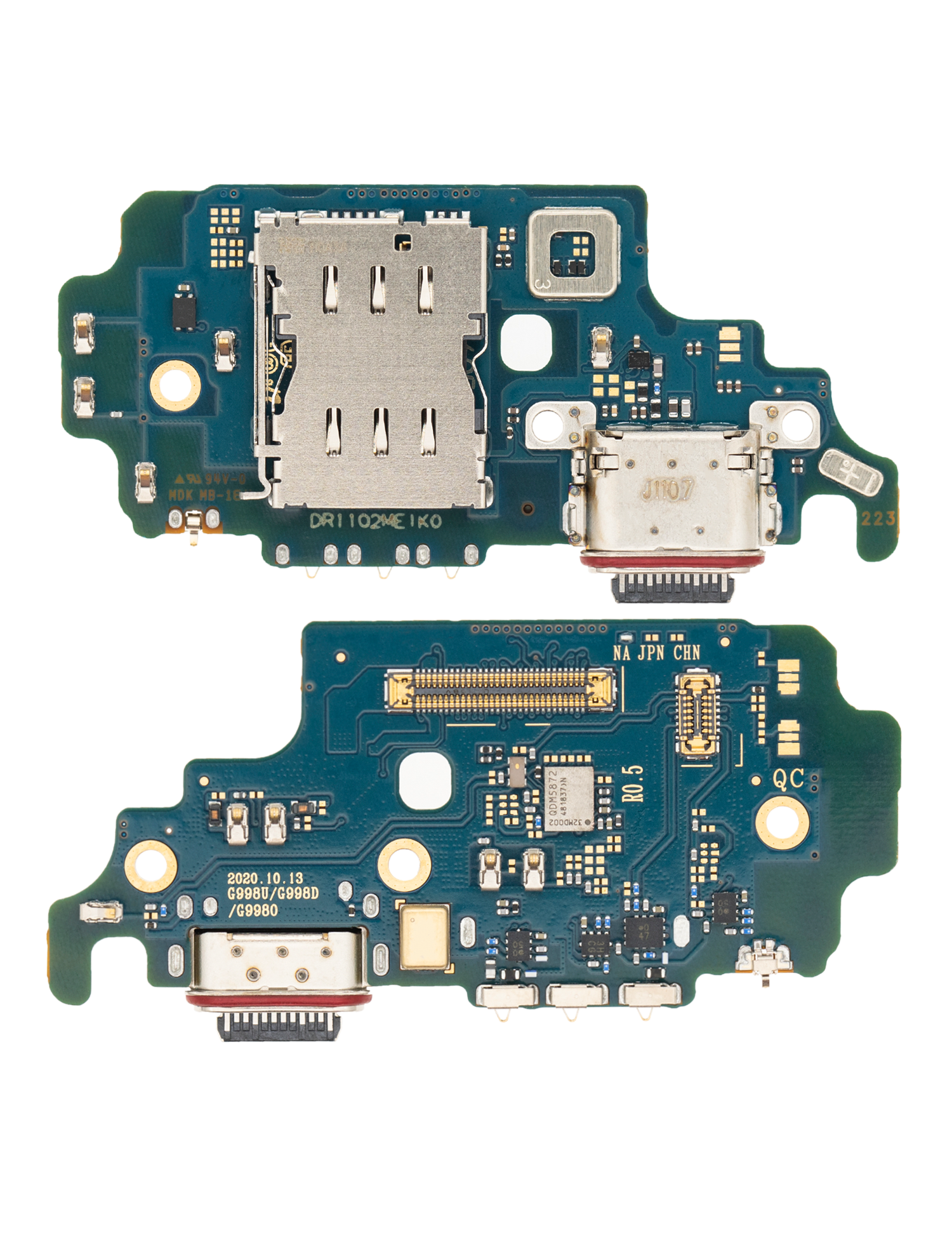 Charging Port Board With Sim Card Reader Compatible For Samsung Galaxy S21 Ultra 5G (G998U) (US Version) (Premium)